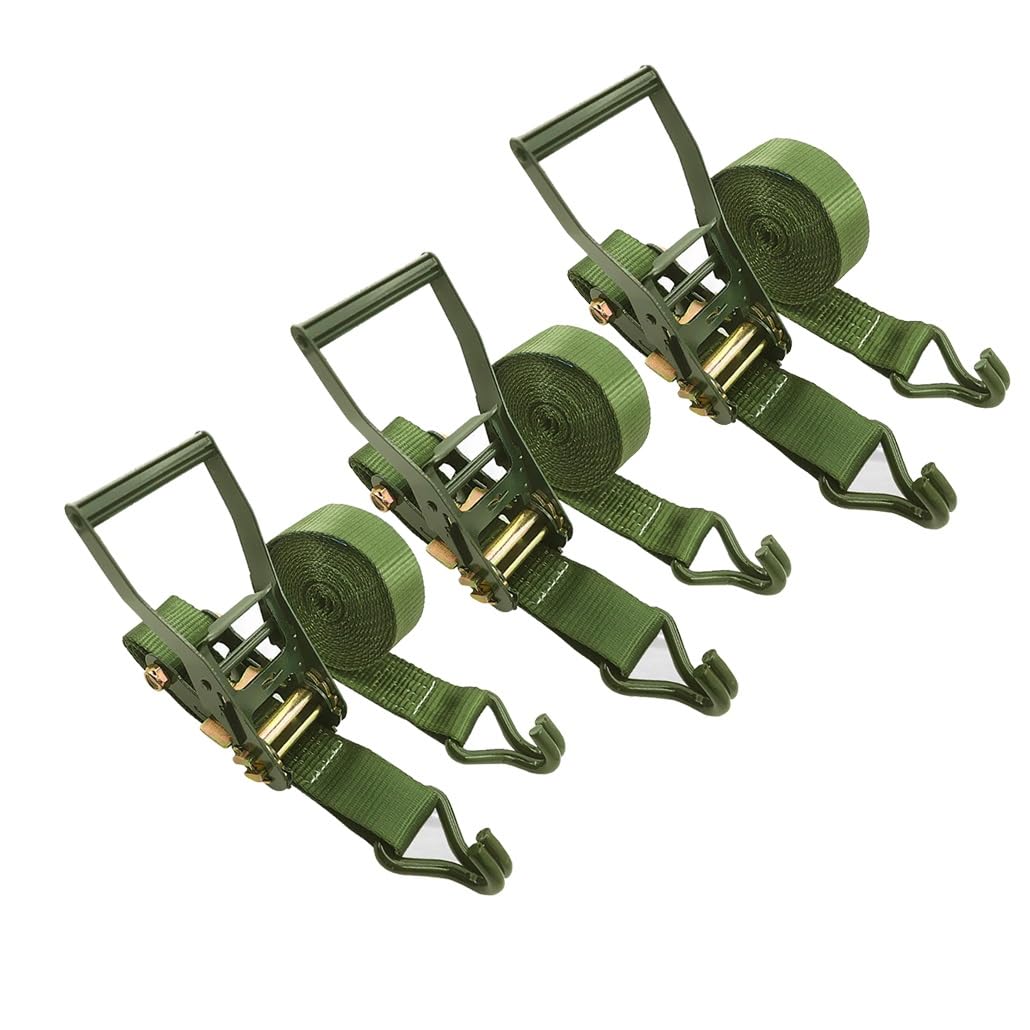 1/2/3 Set 3,3–82 Fuß Lange, 2 Zoll breite Hochleistungs-Ratschengurte, Zurrgurte mit J-Haken for LKW, Anhänger, Motorräder und Fracht(3set,20mx5cm/65.6'x2)