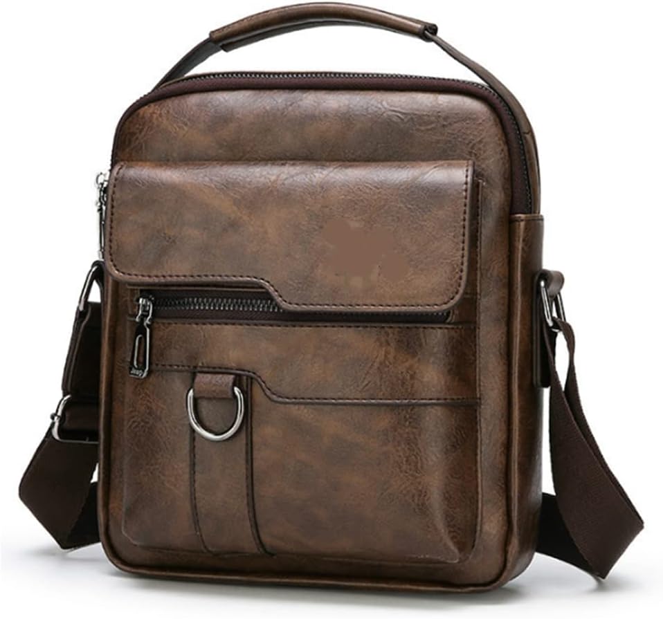 【MUCENT♥] Tiv Leather Shoulder Bag Unisex GJGJTER Men PU Leather Shoulder Bags Casual Crossbody Bag