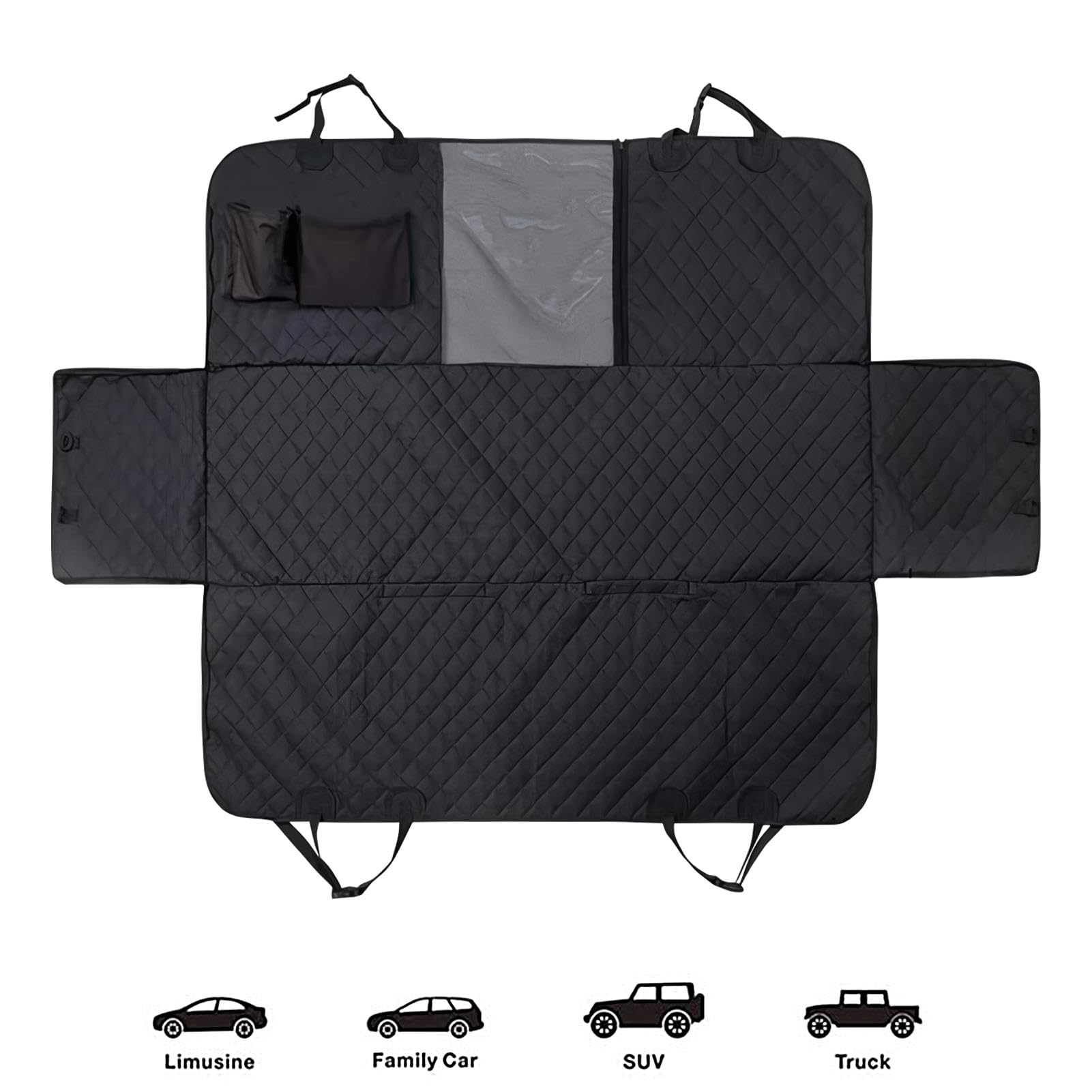 Protector de Asiento de Coche para Perros, Hamaca Impermeable para Mascotas, Cama antiarañazos para Asiento de Coche con Bolsillos de Almacenamiento, Protector de Asiento Trasero para Mascotas | Mascotas, Cama antiarañazos para Asiento de Coche con Bolsil