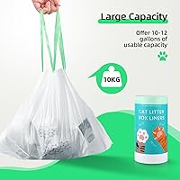 Vista 3 de 60 Count Waste Drawer Liners Bags Compatible with Litter Box Robot 4 and 3, Thick Self-cleaning Cat Litter Box Liners refill with Drawstring Heavy