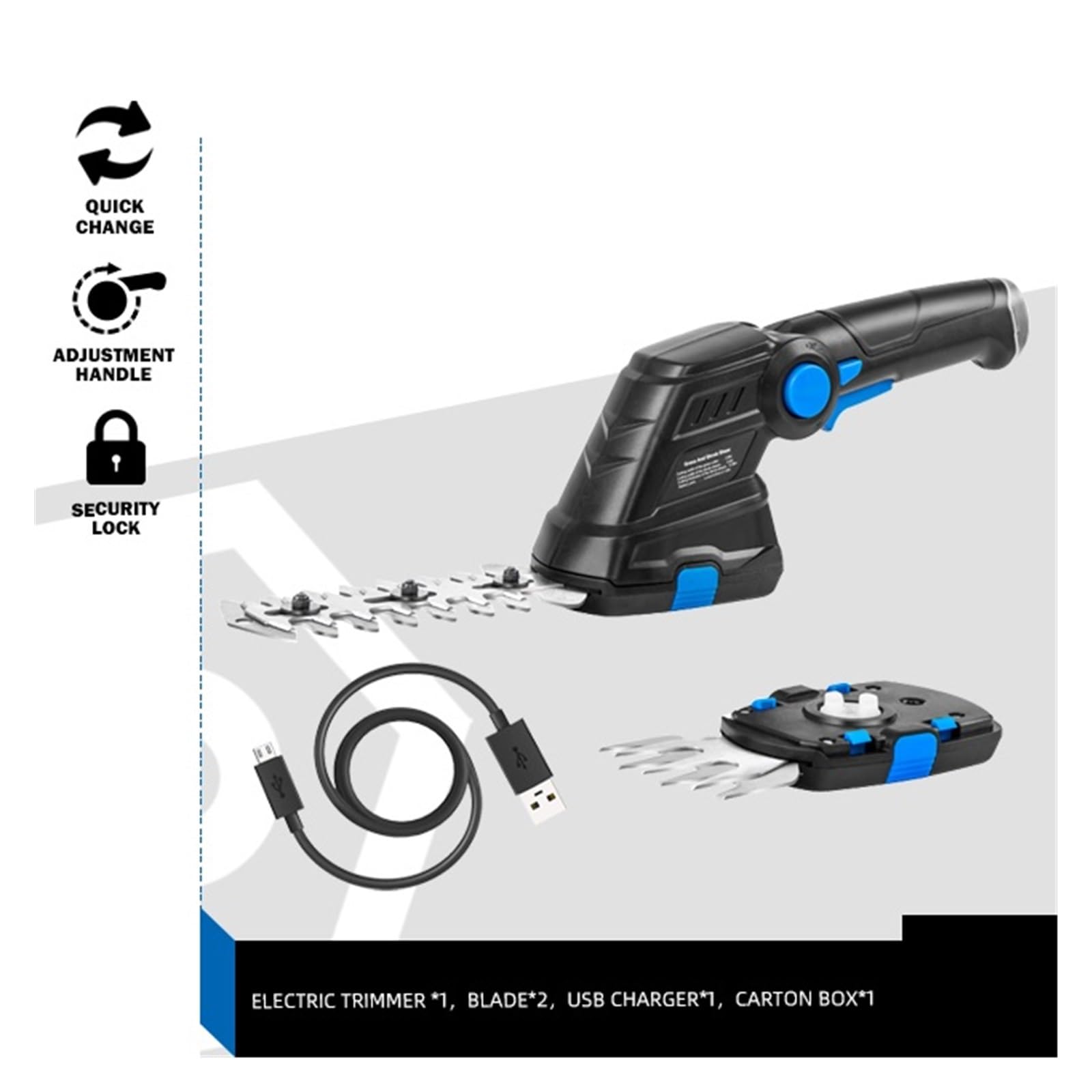Tondeuse à gazon, 2 en 1 taille-haie électrique sans fil 3.6V USB ménage tondeuse à gazon Rechargeable désherbage cisaillement outils de jardin