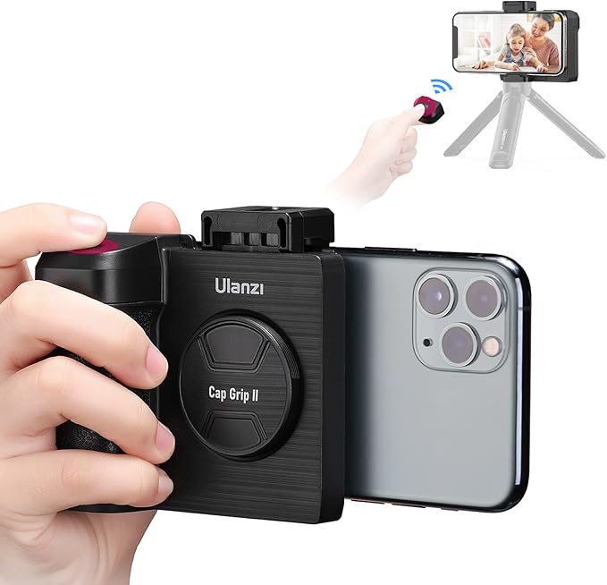 ULANZI CG01 Phone Tripod Mount with Remote Control Cell Phone Tripod Adapter Grip Holder