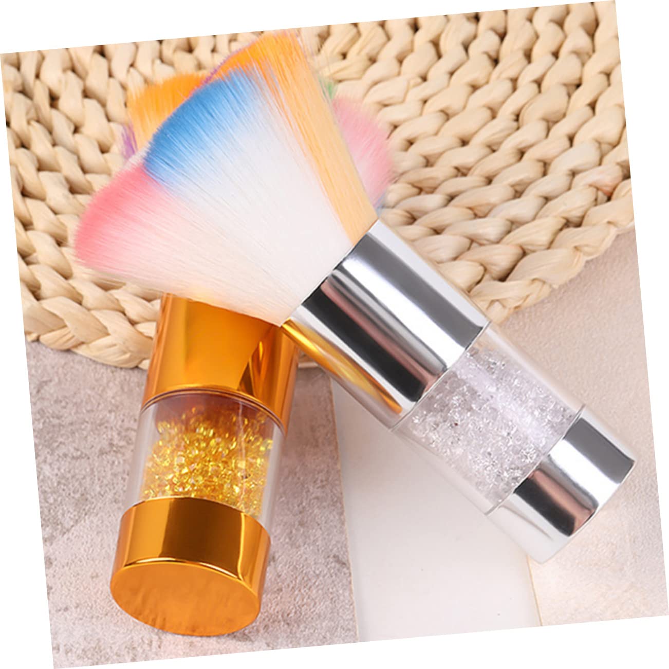 minkissy 6piezas Pinceles De Maquillaje Para Mango De Brillo Brochas Para Limpiar Uñas y Aplicar Maquillaje De Para Cuidado De Uñas