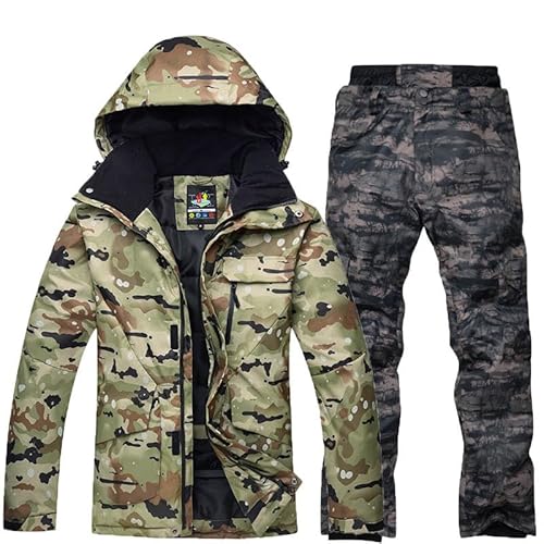 Roupa de esqui masculina Camo1 de inverno, esportiva, snowboard, à prova de vento, impermeável, resp