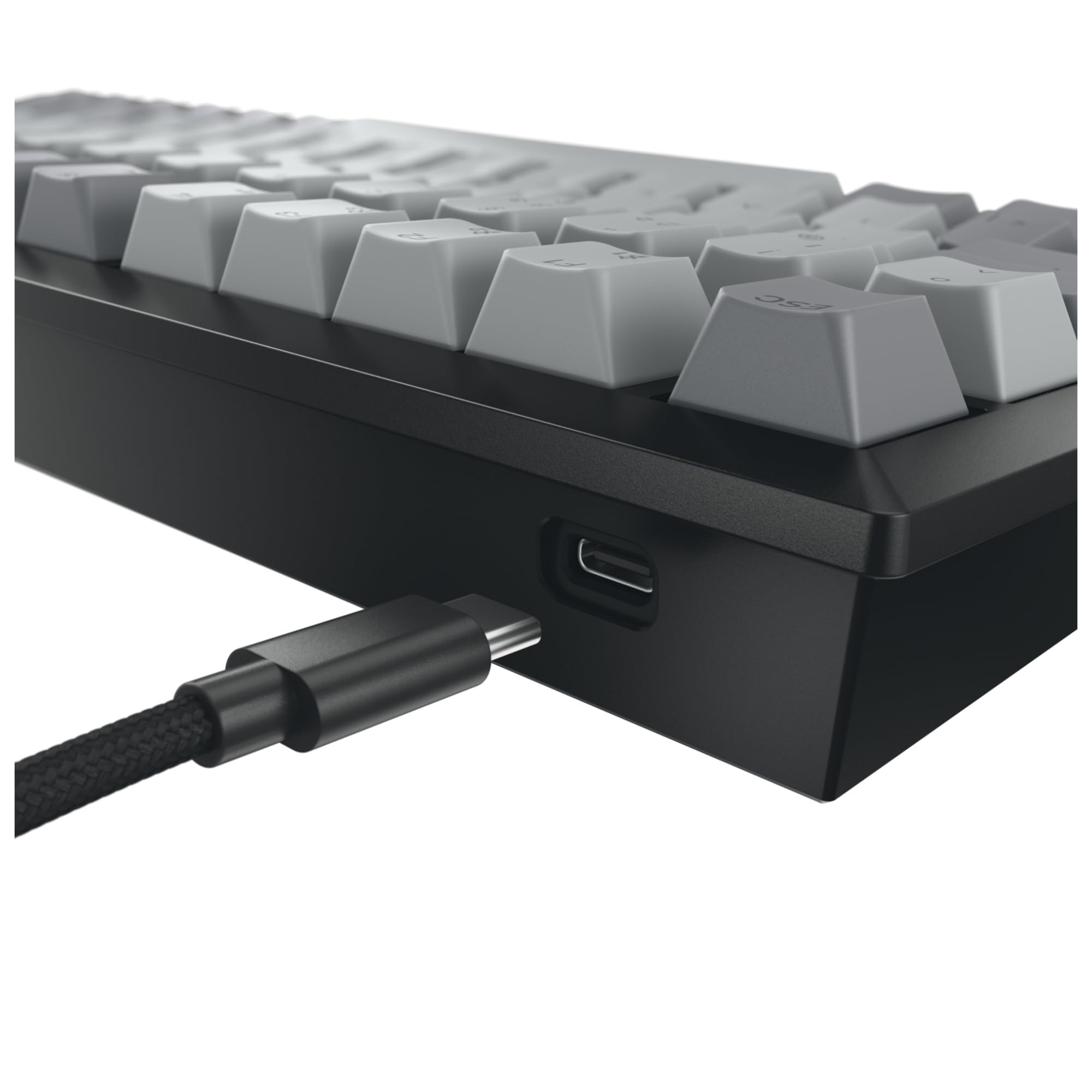 CHERRY KW 300 MX, Tastiera meccanica compatta a caldo, layout US (QWERTY), illuminazione bianca, per Windows e Mac, switch MX2A SILENT RED, nero