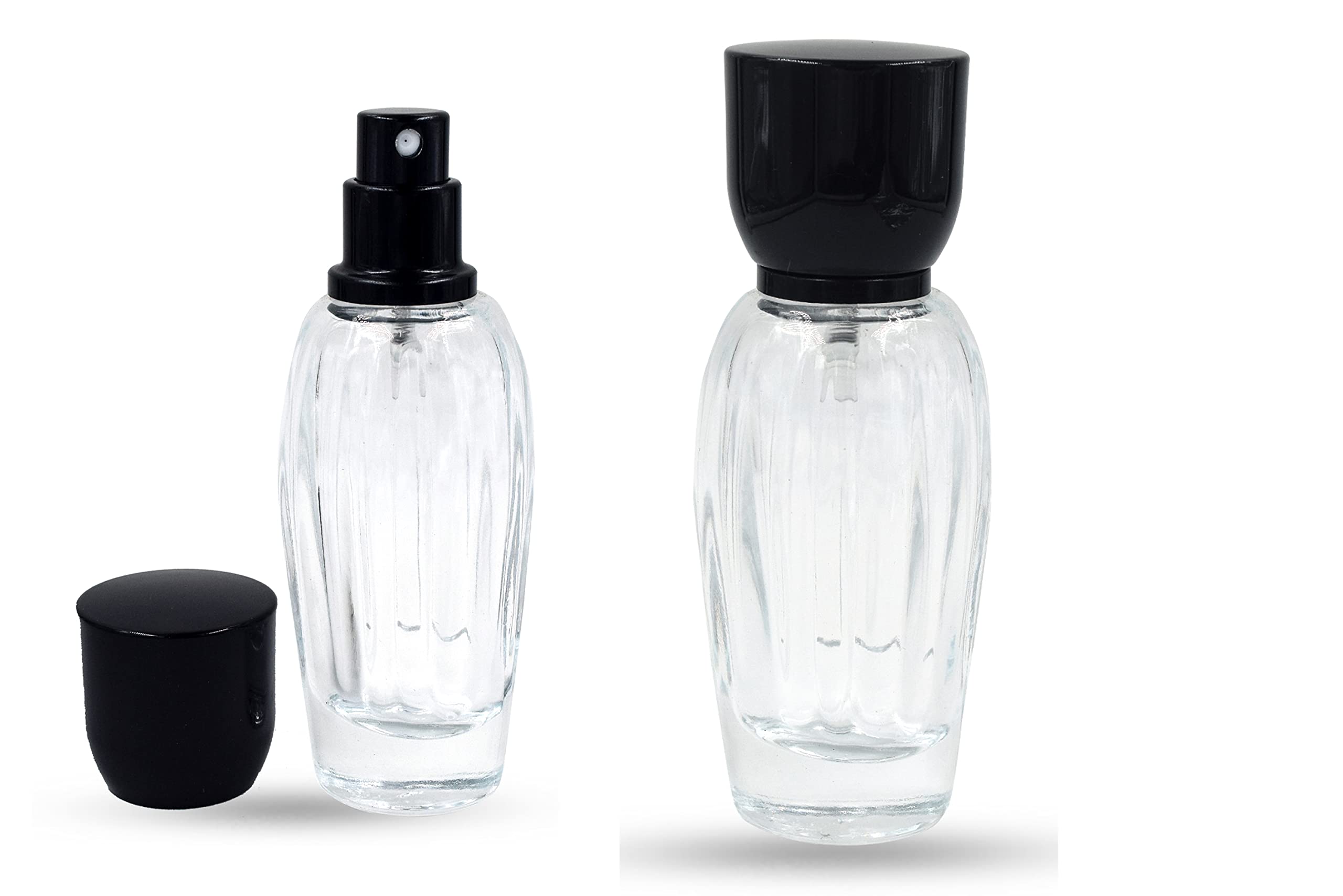 Hunky Dory 2pcs 30ml Royal Empty Refillable Glass Bottle with Spray Black Screw (Easy) Pump and Cap for For DIY Perfume, Essential Oils, Blends, Rose Water.(Pack of 2)-picture-51