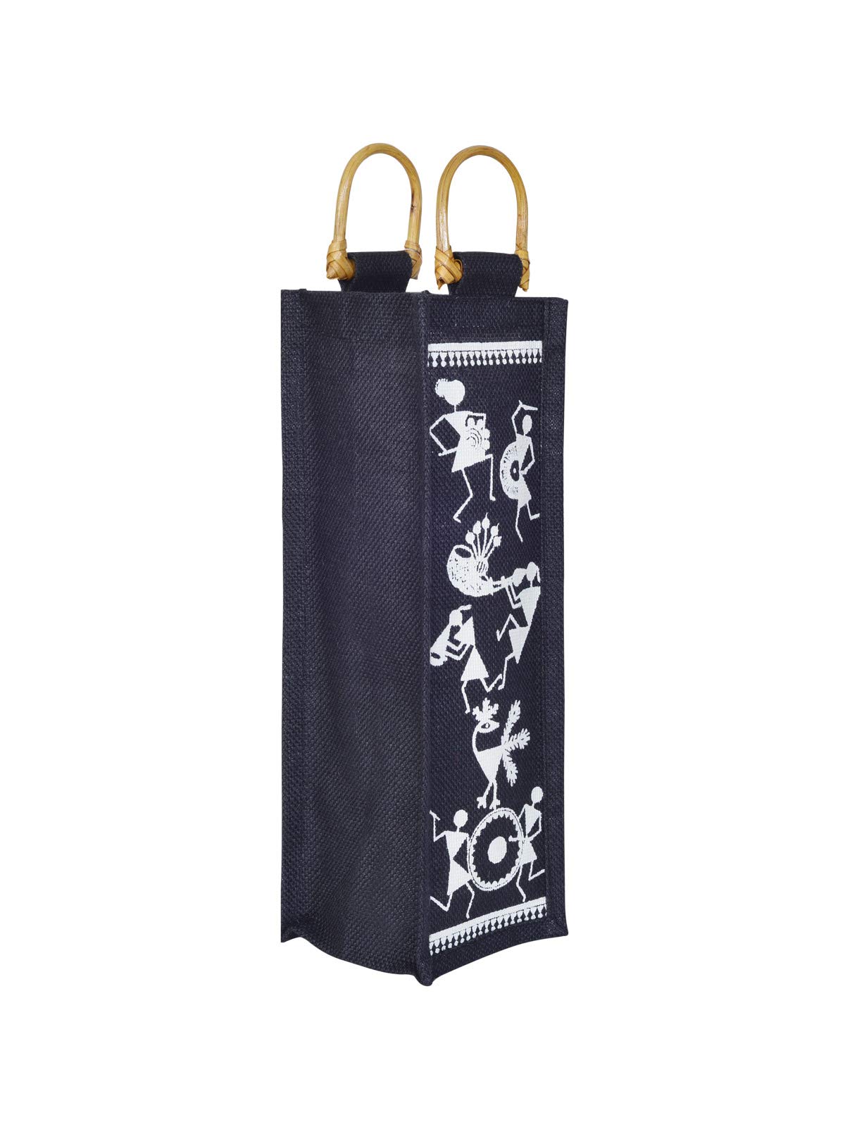 Jute Cottage Mens and Womens Eco-Friendly Printed Water Bottle Jute Bag (Black) (B07KFH38J8) Amazon Price History, Amazon Price Tracker