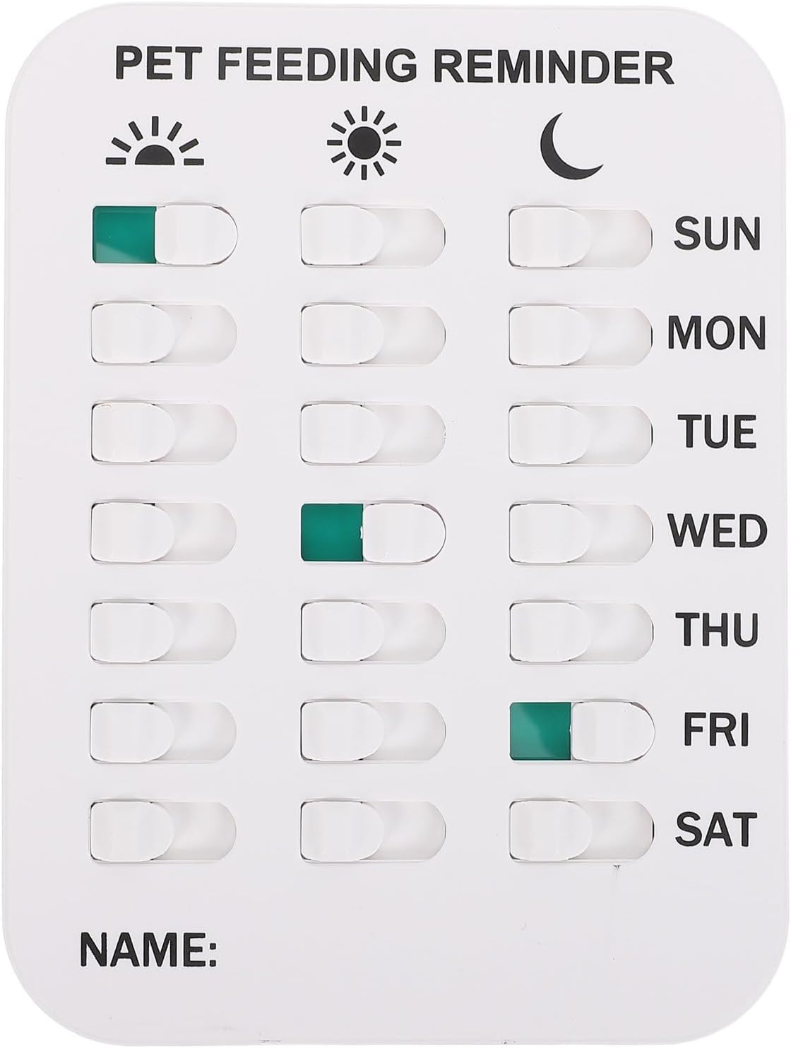 Wakauto Magnetic Fridge Pet Feeding Reminder Indicator Chart, Daily Slider Dog Fed Pill Tracker Sign, Pet Care Tracking Supplies for Dogs Cats Fish