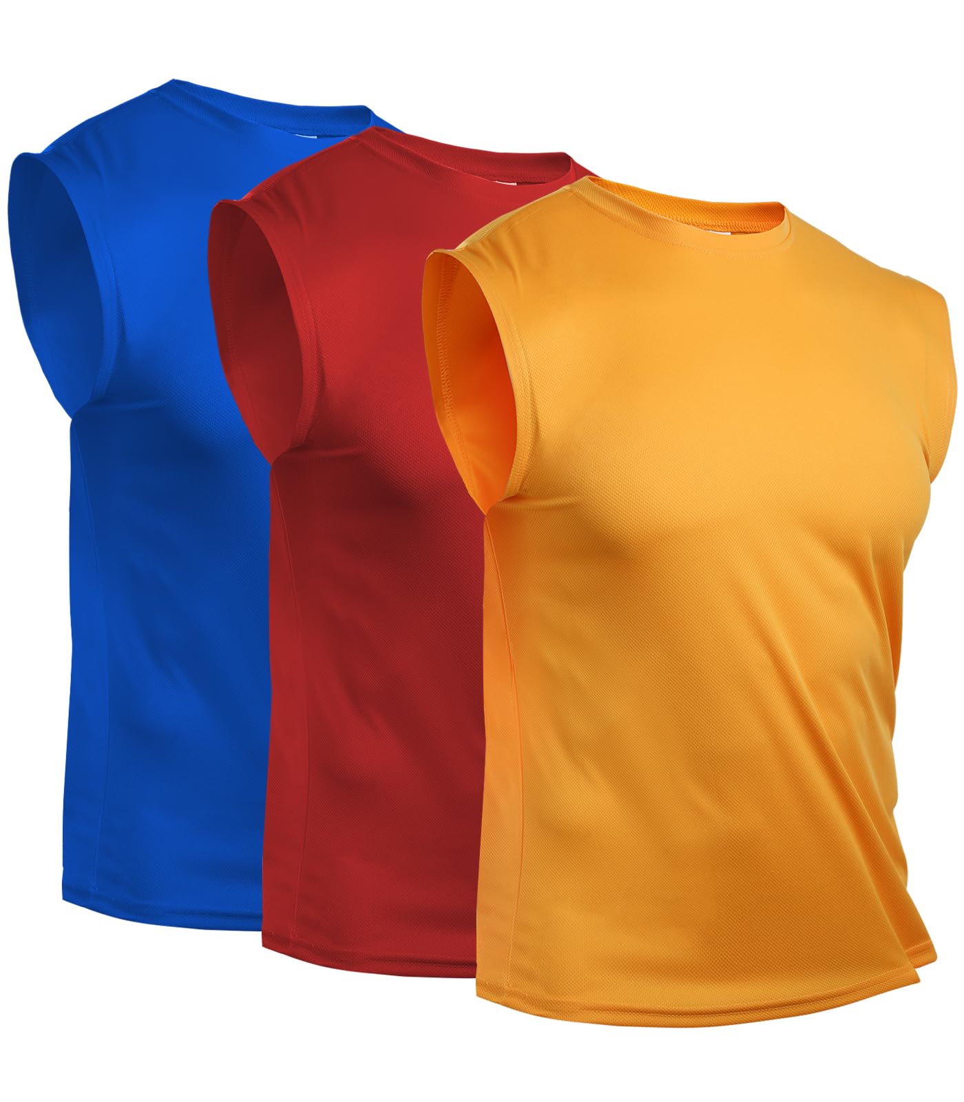 Suwangi Camiseta sin mangas para hombre, 3 unidades, para gimnasio, atletismo, secado rápido, culturismo, entrenamiento, fitness, correr