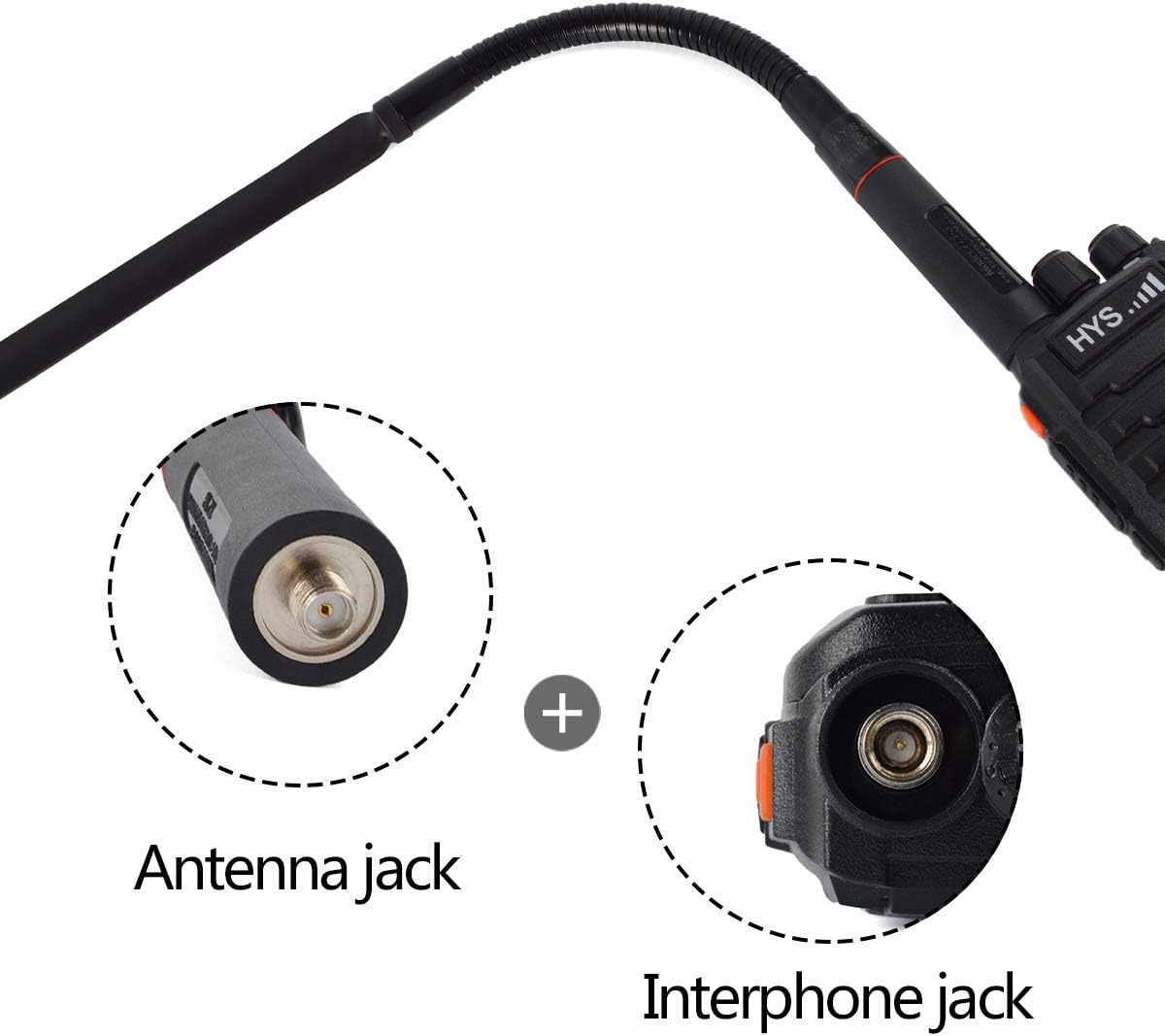 Get Special Price HYS TC-79 Goose Tube+Foldable Military Antenna SMA-Female Dual Band 144/430MHz 31inch/790mm Antenna for BAOFENG UV-Series Two Way Radio for Kenwood TK-Series HYT Linton Series Walkie Talkie