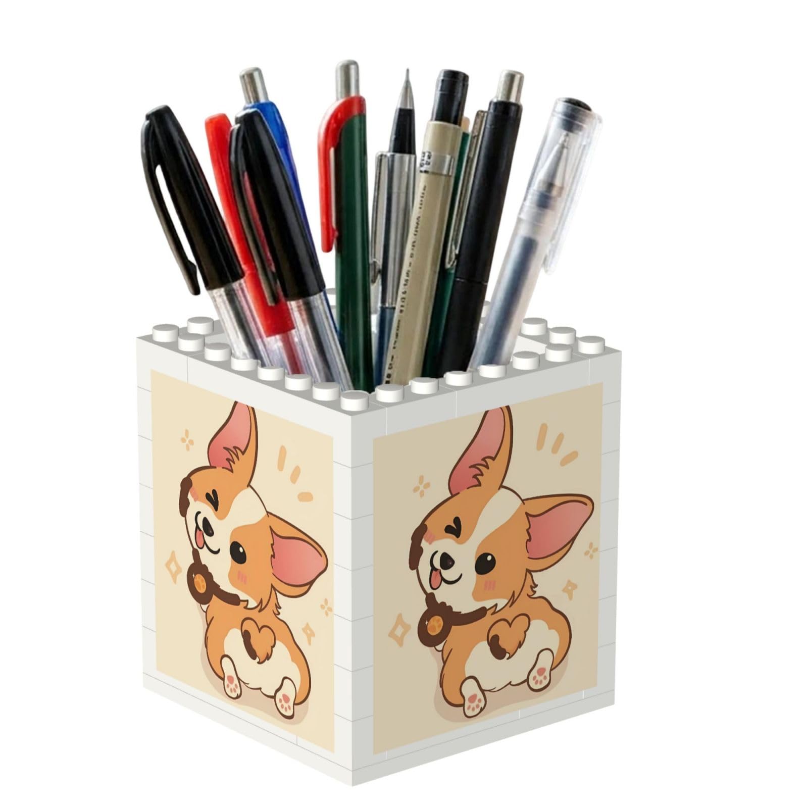 Poadnly Cartoon Cute Corgi Dog Butt, Pen Pot Pencil Holder for Office Home School, Compact Desk Organiser for Office Stationery