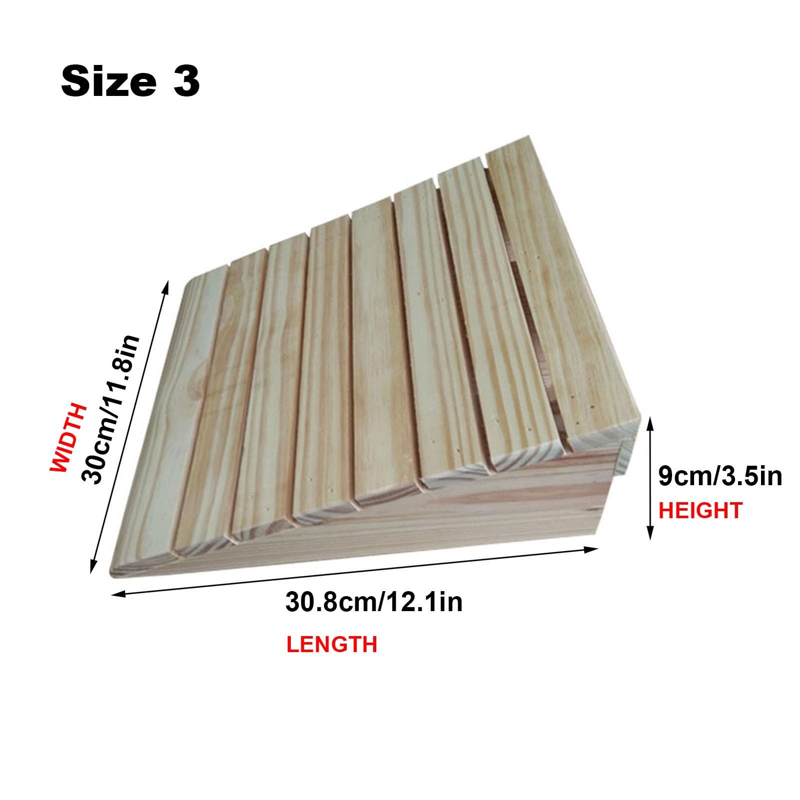 Portable Door Ramp Entry Ramp, Wooden Threshold Ramp for Doorways 2-6 Inch Rise, Non-Slip Wheelchairs Transition Ramps for Steps, Garage, Patio, Porch and Shed (Size : 12.1x11.8x3.5in/30.8x30x9cm)