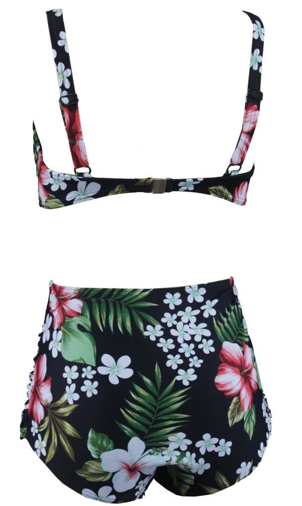 Aloha -Beachwear Donna Vintage Ferretto Bikini Pois Fiore Leo