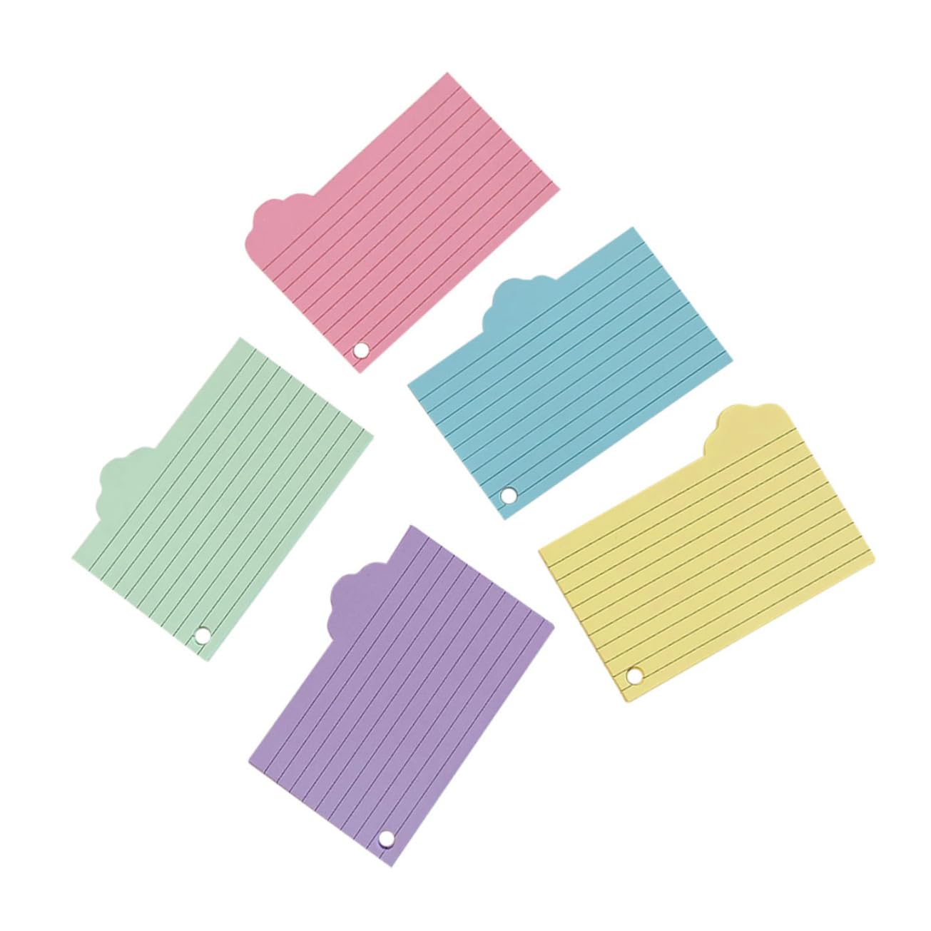 Angoily 5 Sätze Vokabelheft Aus Notizpapier Mit Klebrig Farbig Wolke Material Karteikarten Zum Lernen Meeting-notizbücher Notepad Aufnehmen Beachten Sie Pads Memo -pads 125 Blätter * 5