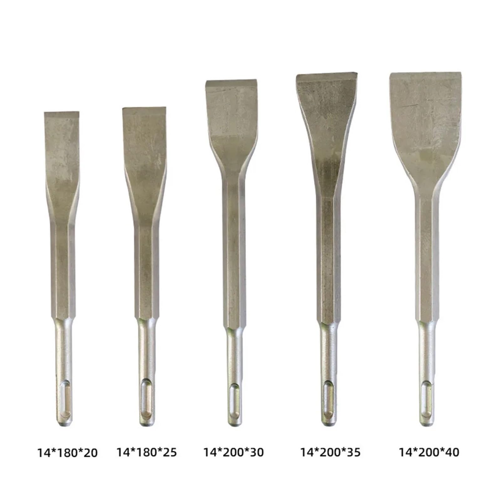 1 scalpello a Gomito for Martello Elettrico da 180/200/280 mm, Martello Elettrico a percussione con Manico Esagonale/Rotondo, scalpello Piatto for Perforazione pareti(5pcs SDS Puls)
