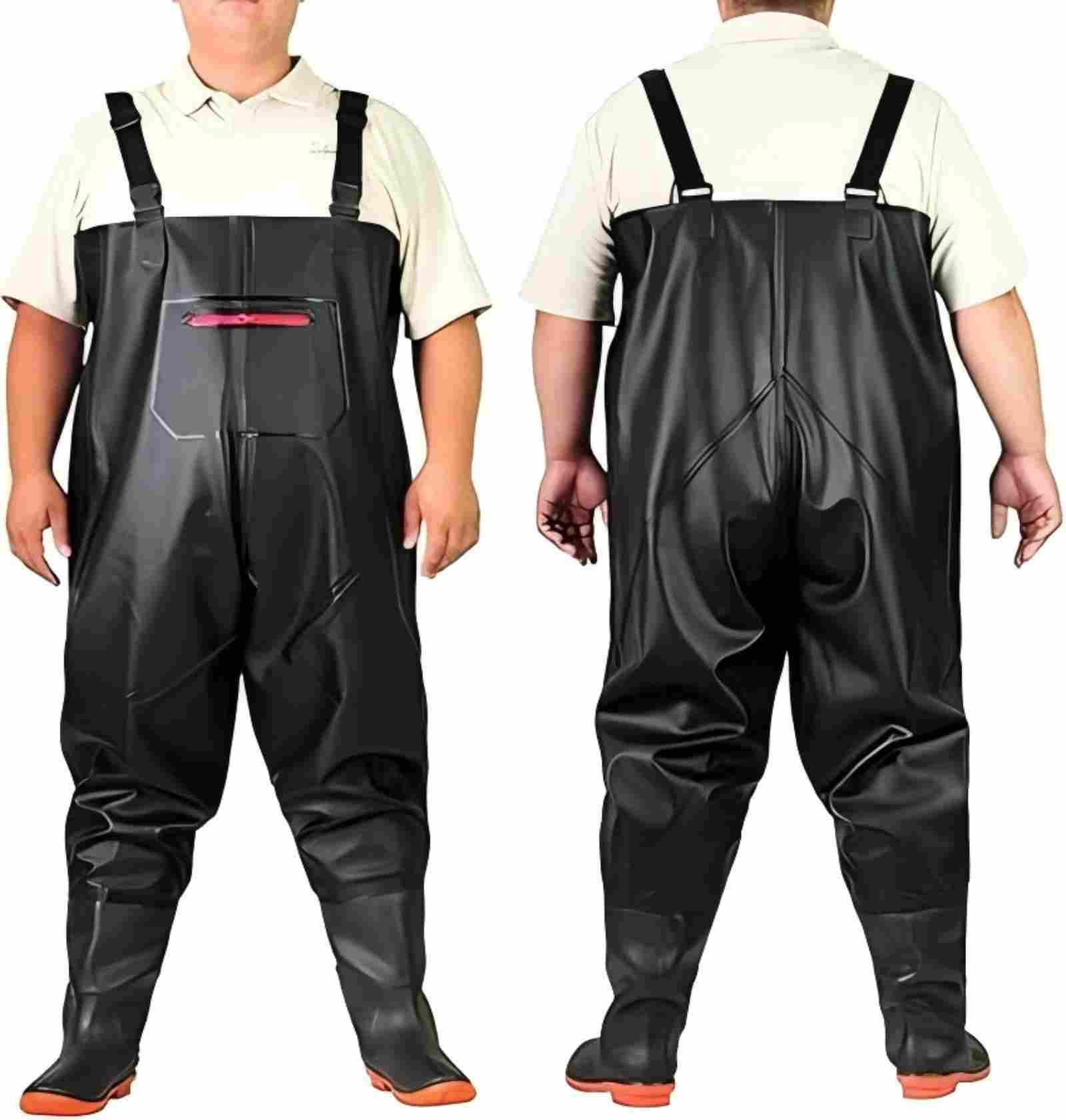 HoldOneLight Vadeadores de gran tamaño para hombre, PVC, impermeable, para caza, con cinturón para el pie de bota, transpirable, ligero