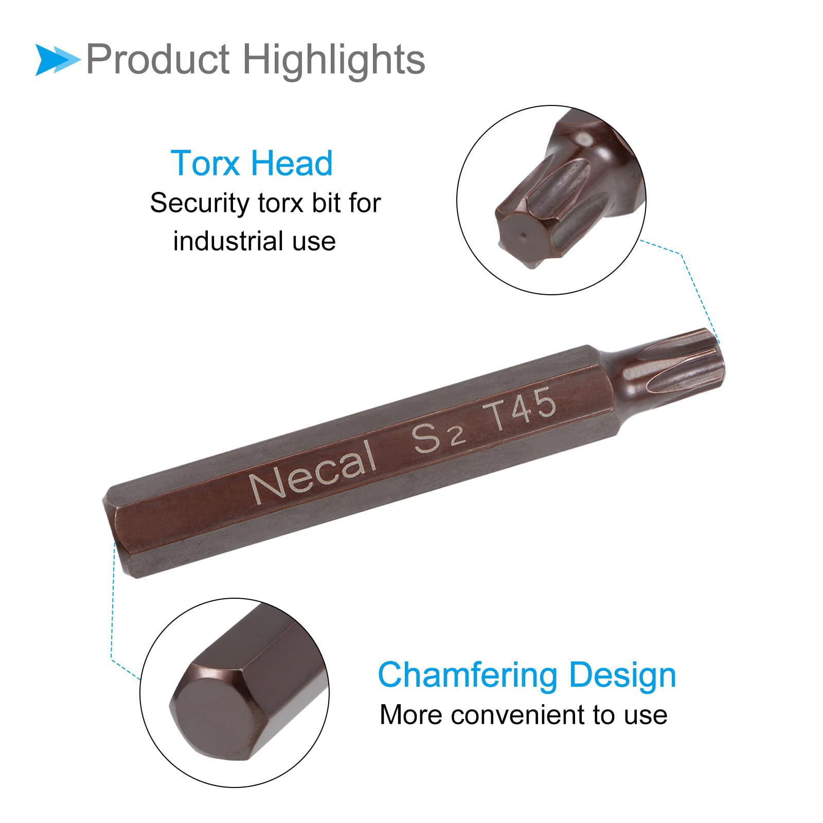 CoCud Torx Screwdriver Bits, 3/8" Hex Shank 75mm Long T45, Magnetic Screw Driver Bit - (Applications: for Car Maintenance) - Image 4