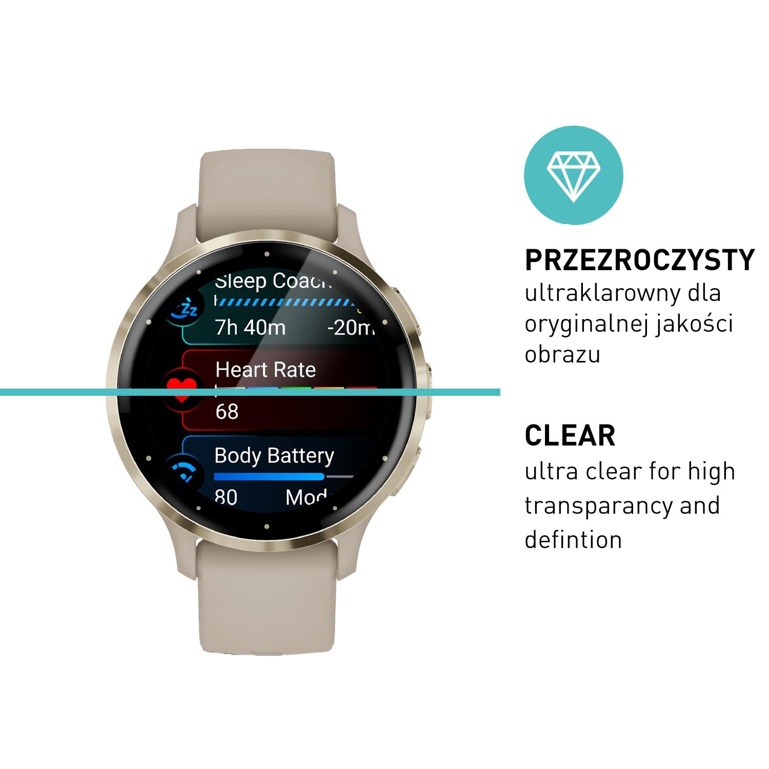 smartect TPU Ochraniacz Ekranu 3 Sztuki dla Garmin Venu 3S | Folia Ochronna Anti-Zarysowania, Ultra-przezroczysta, Bez Pęcherzyków, Anti-Odciski Palców, Przyjazna dla Etui