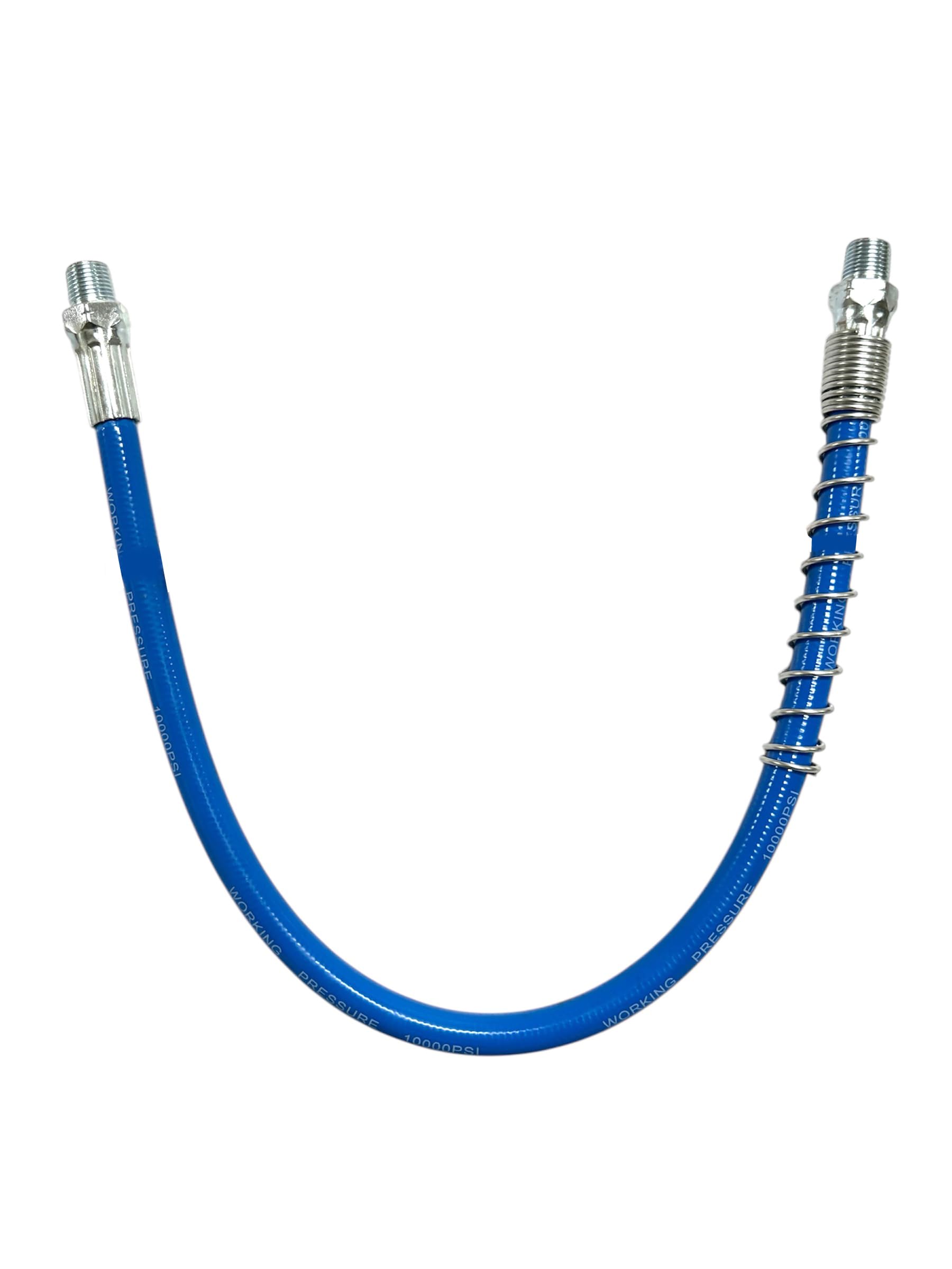 EPITECH MART 12" Grease Gun Hose with Zinc Plated Steel End Connection | Use in Tight Spaces with Hand Operated Grease Guns | Highly Flexible With Spring | Thermoplastic Construction | 10000 PSI-image-45