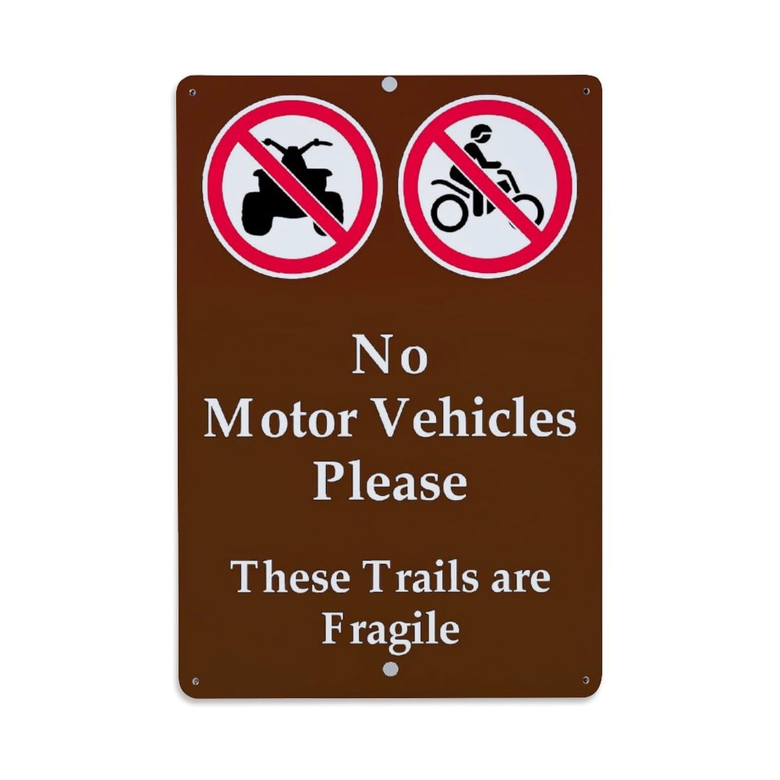 Jdfenggu Vintage No Motor Vehicles Please Sign Retro Metal Tin Sign, Metal Poster For Bar, Home, Man Cave, Kitchen, Laundry Room Art Decor 8X12 Inch