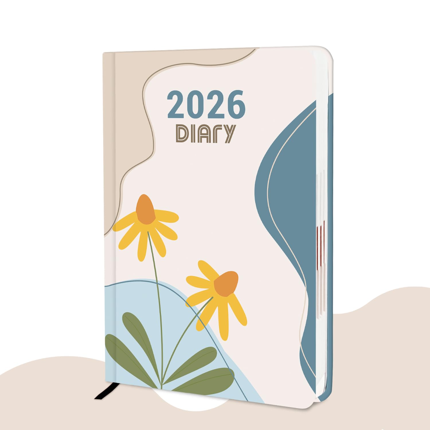 ALDIVO Hard Bound Executive New Year Planner Diary 2026 | A5 Size 365 Days Dated Daily Planner Diary with Index Month Cut and Bookmark For Girls, Women, Personal Daily Planning (AD625)