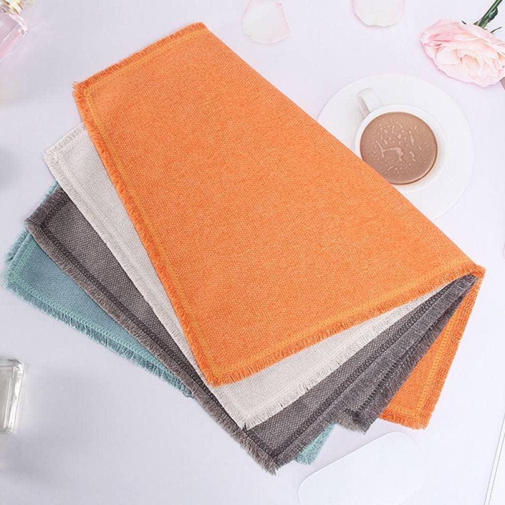 OZEO Salvamanteles,Manteles Individuales para Mesa De Comedor, Manteles Individuales De Lino De Algodón, Manteles Individuales Simples con Borlas Trenzadas, Manteles Individuales Resistentes Al C