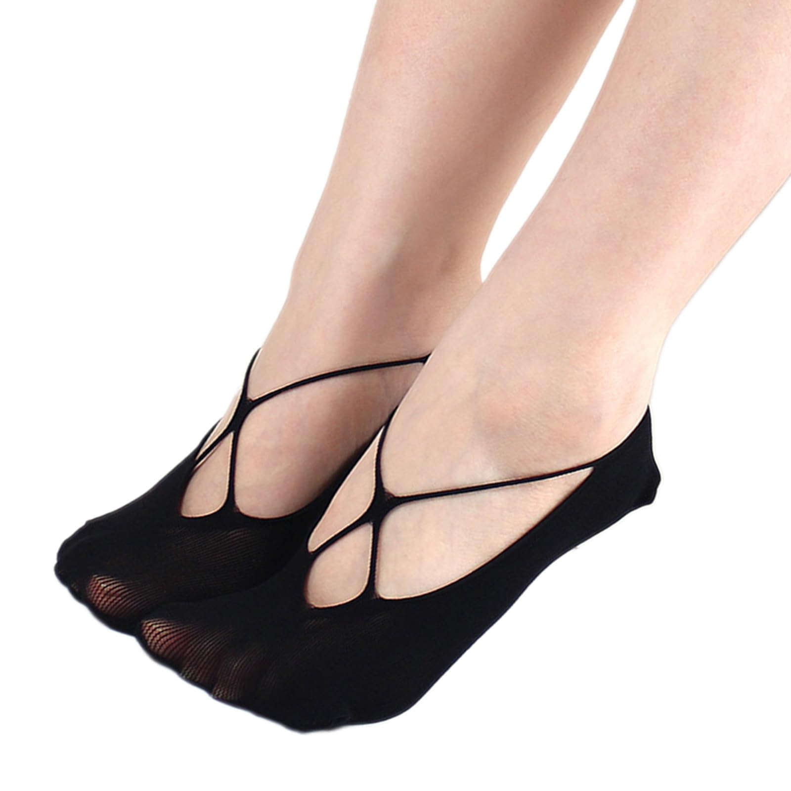 BELOWSYALER Fishnet Ankle Socks Mesh Not Show Liner Socks Summers Thin Short Socks Invisible Hiddens Socks for Flats Loafers