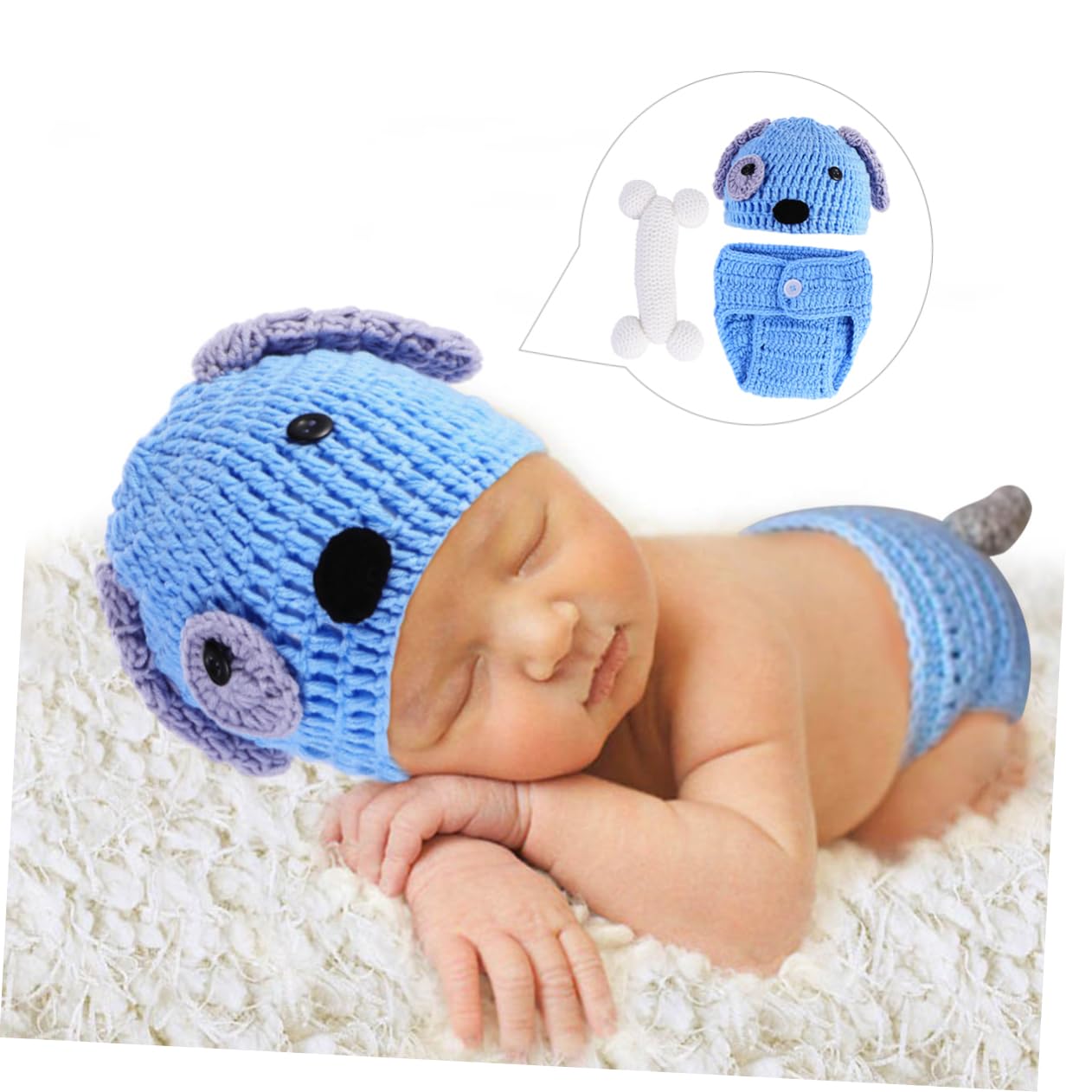 UKCOCO Conjunto Ropa De Perrito Para Recién Nacidos Accesorios De Fotografía Azul