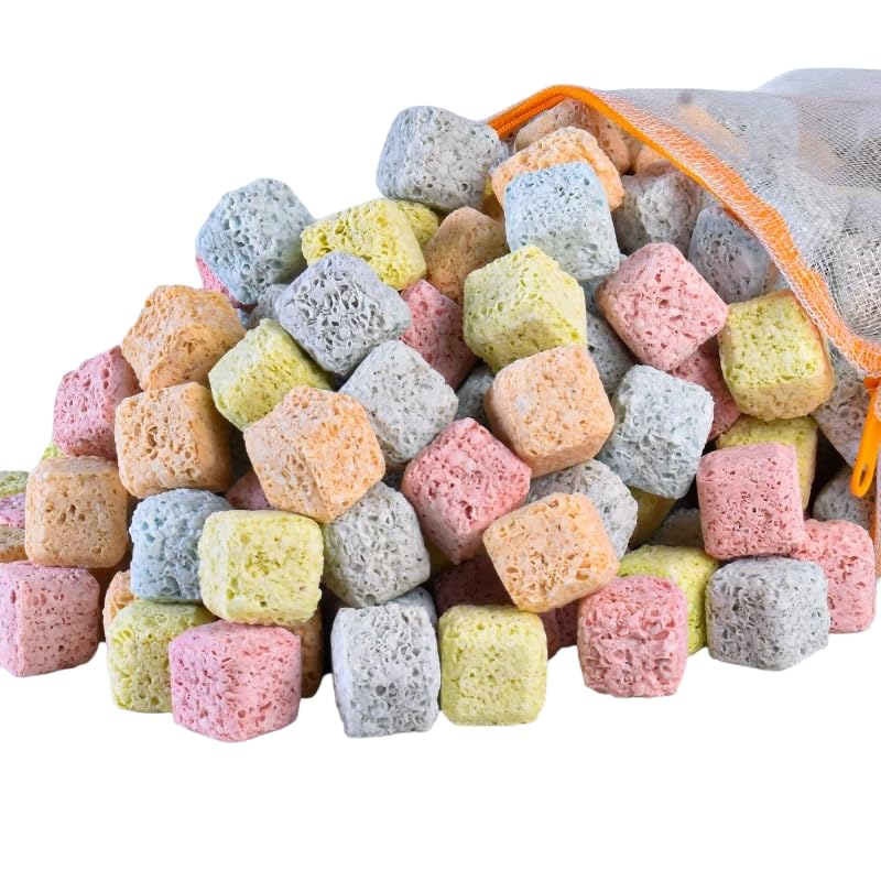 MUYYIKA Aquarium-Filtermedien Zubehör für Aquariumfilter Keramikringe Biologische Filtermedium Keramikringe Biokugeln Poröser Filte Biochemischer Ball (Farbiges Quadrat-Pro, 400g)