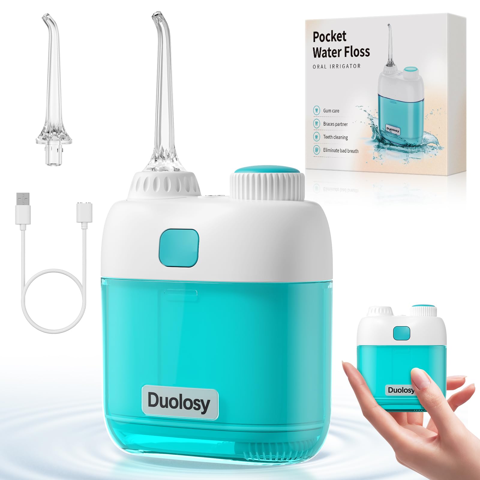 Water Flosser Deep Cleaning Water Flosser Portable Water Flosser Rechargeable Teeth Irrigator Travel Oral Irrigator Toothpicks for Teeth Cleaning Flossing-image-20