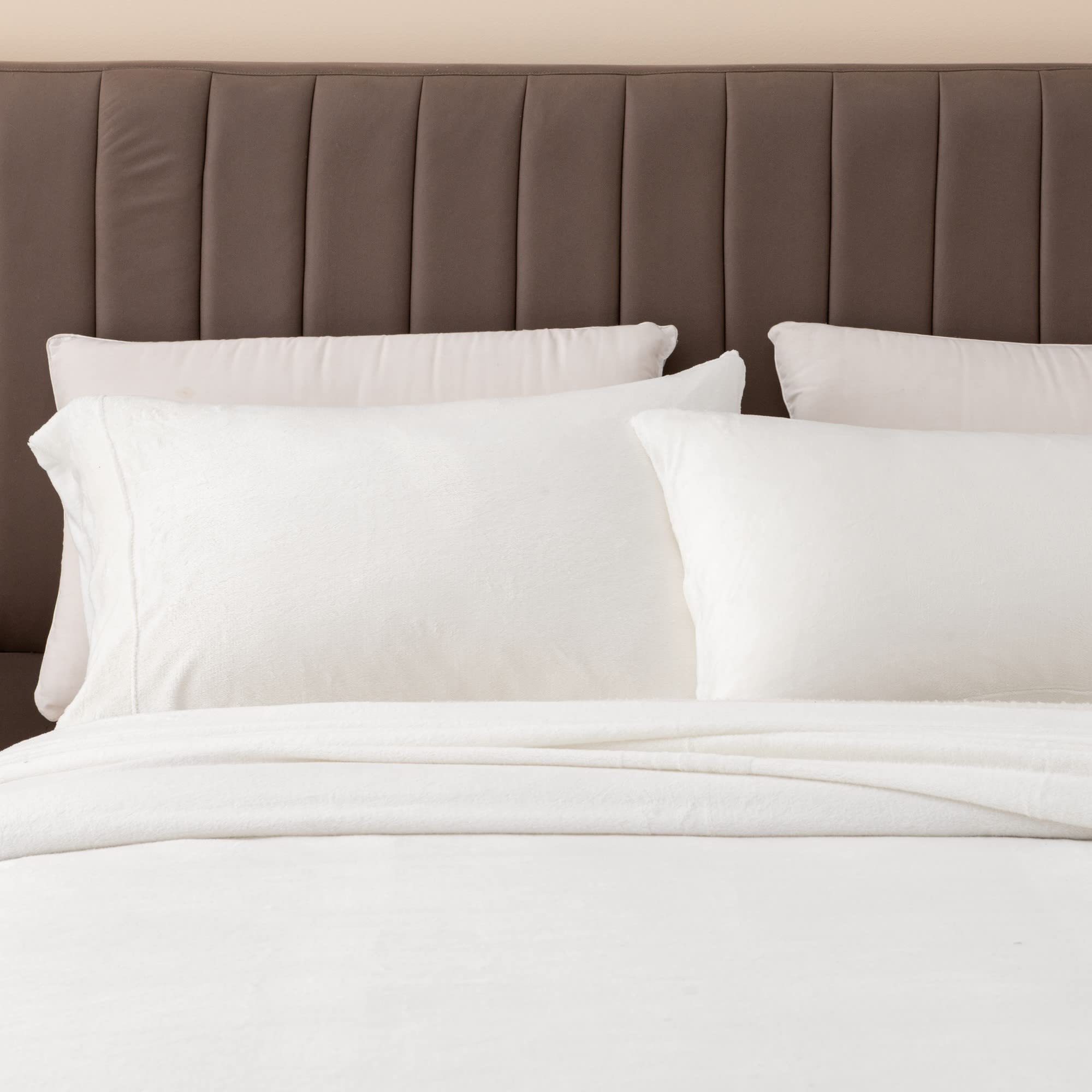 Extra Soft Velvet Plush Sheet Set – Deep Pocket, California King, White - View #10