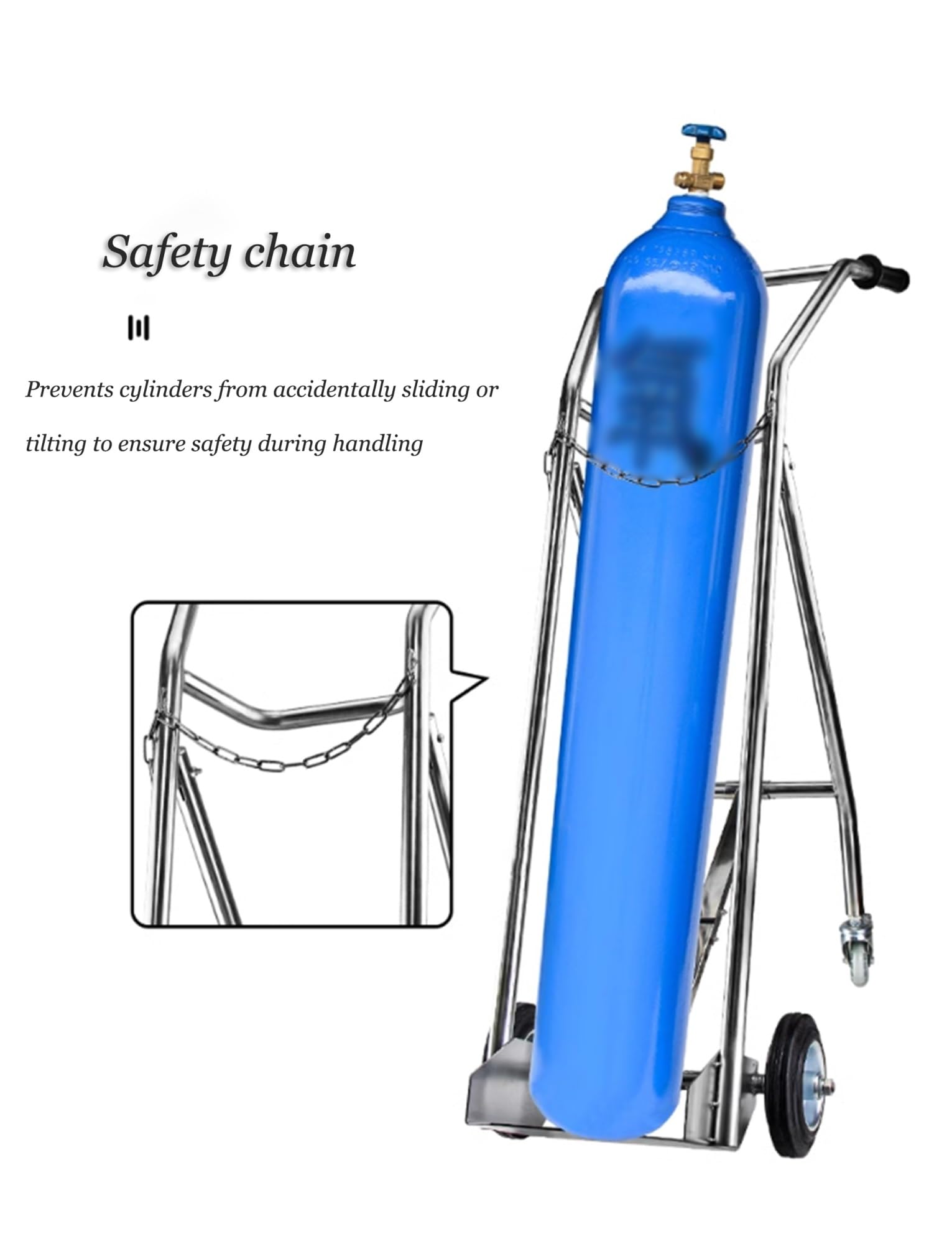 Genérico Carretilla for Cilindros de Gas de 40 l, Carretilla for Cilindros de propano con 4 Ruedas, Carretilla Manual for Cilindros de Gas con Cadena de Seguridad for Laboratorio de fábrica