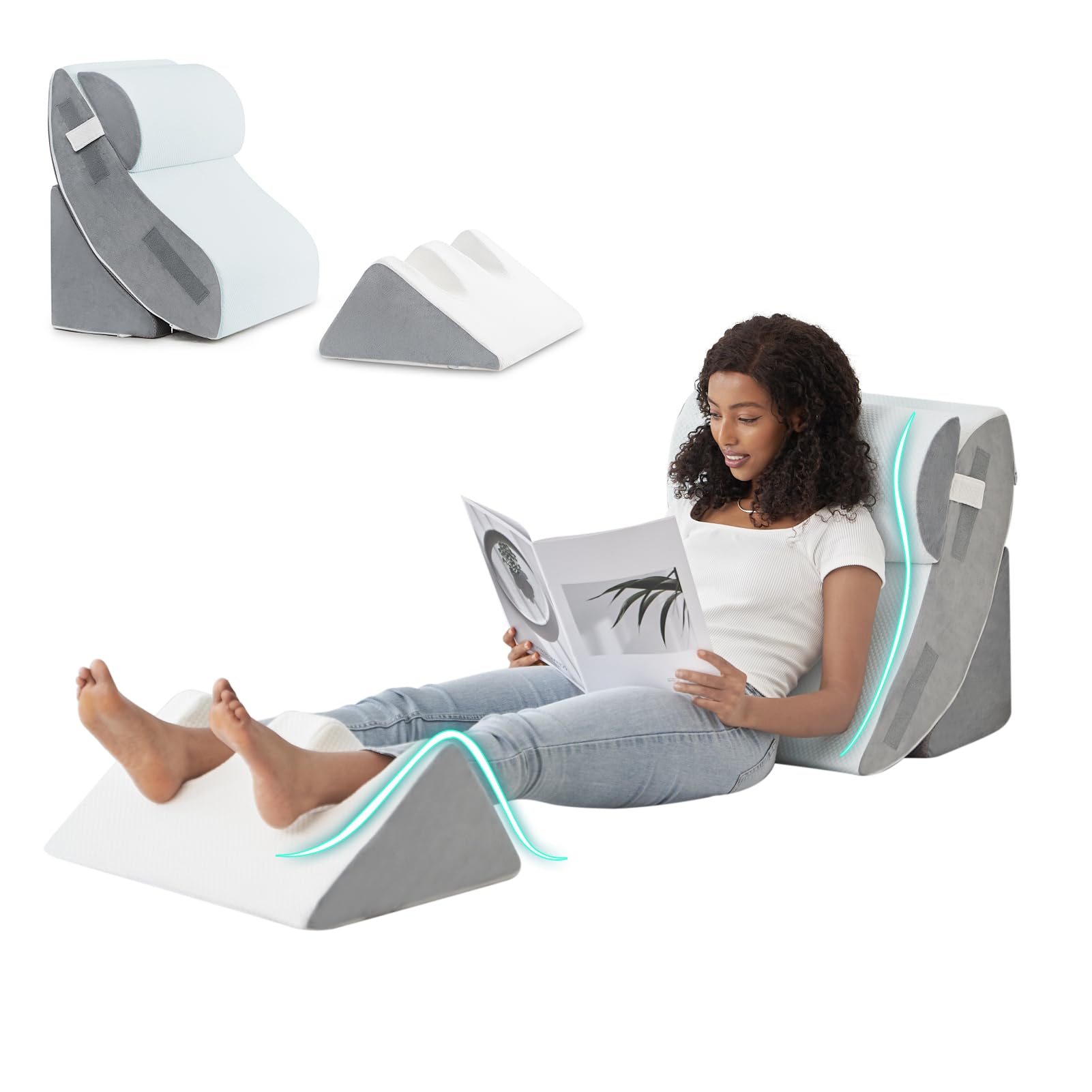 Hansleep Bed Wedge Pillow Set for After Surgery 4PCS