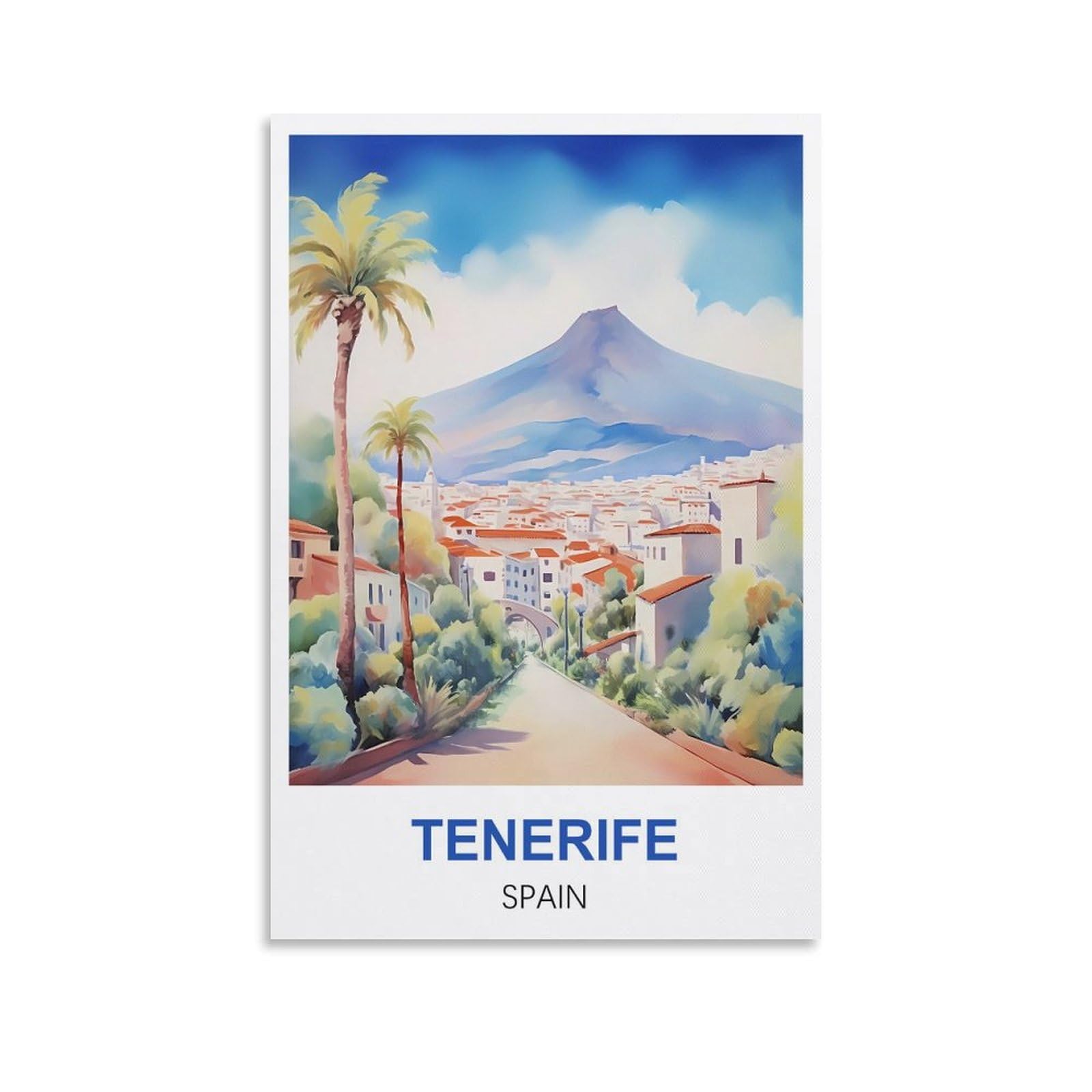 Ezmlfa A346 Paint By Numbers For Adults Tenerife Spain Easy Paint By Numbers For Beginner,Acrylic Watercolor Paint By Number For Kids Gift Decor 20X30cm