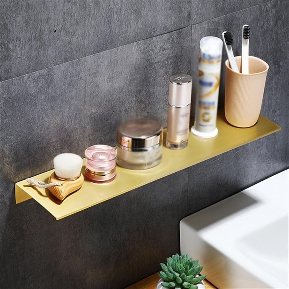 Conveniente estante de ducha flotante, estante decorativo de pared de aluminio, estantes de ducha de metal modernos montados en la pared (blanco, 30 cm)