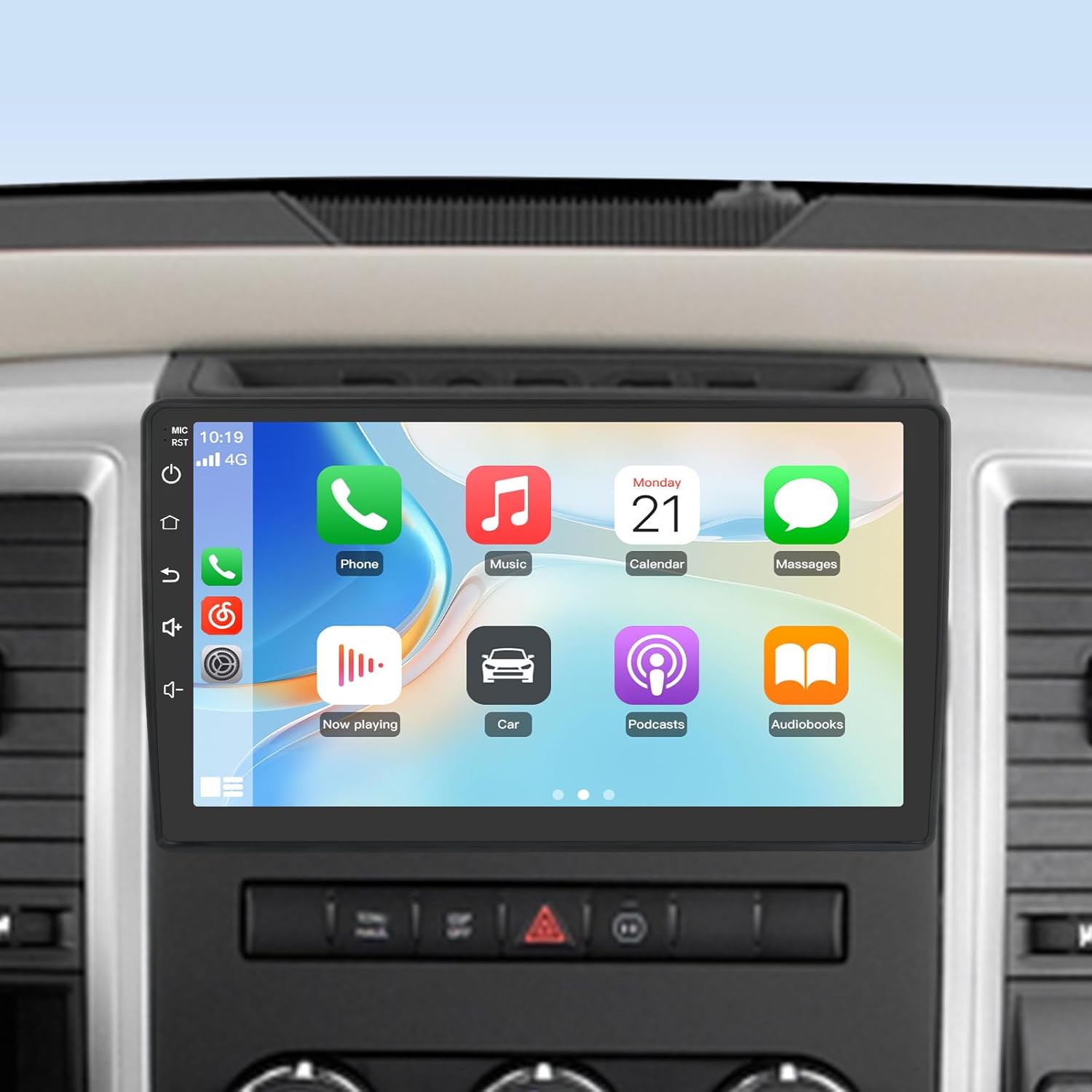 Junsun Car Radio Stereo Android 13 for Dodge Ram 1500 2500 3500 2009 2010 2011 2012 with Wireless CarPlay Android Auto Bluetooth FM Backup Camera