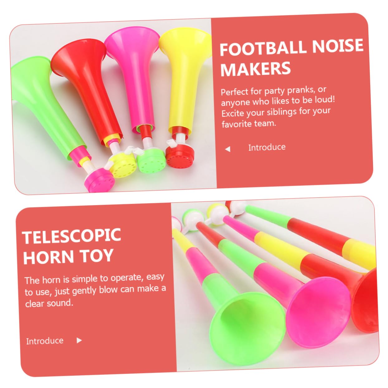 10 Trombe Da Calcio Besportble - Corno Da Stadio Per Tifosi, Festività E Eventi Sportivi - Foto 7