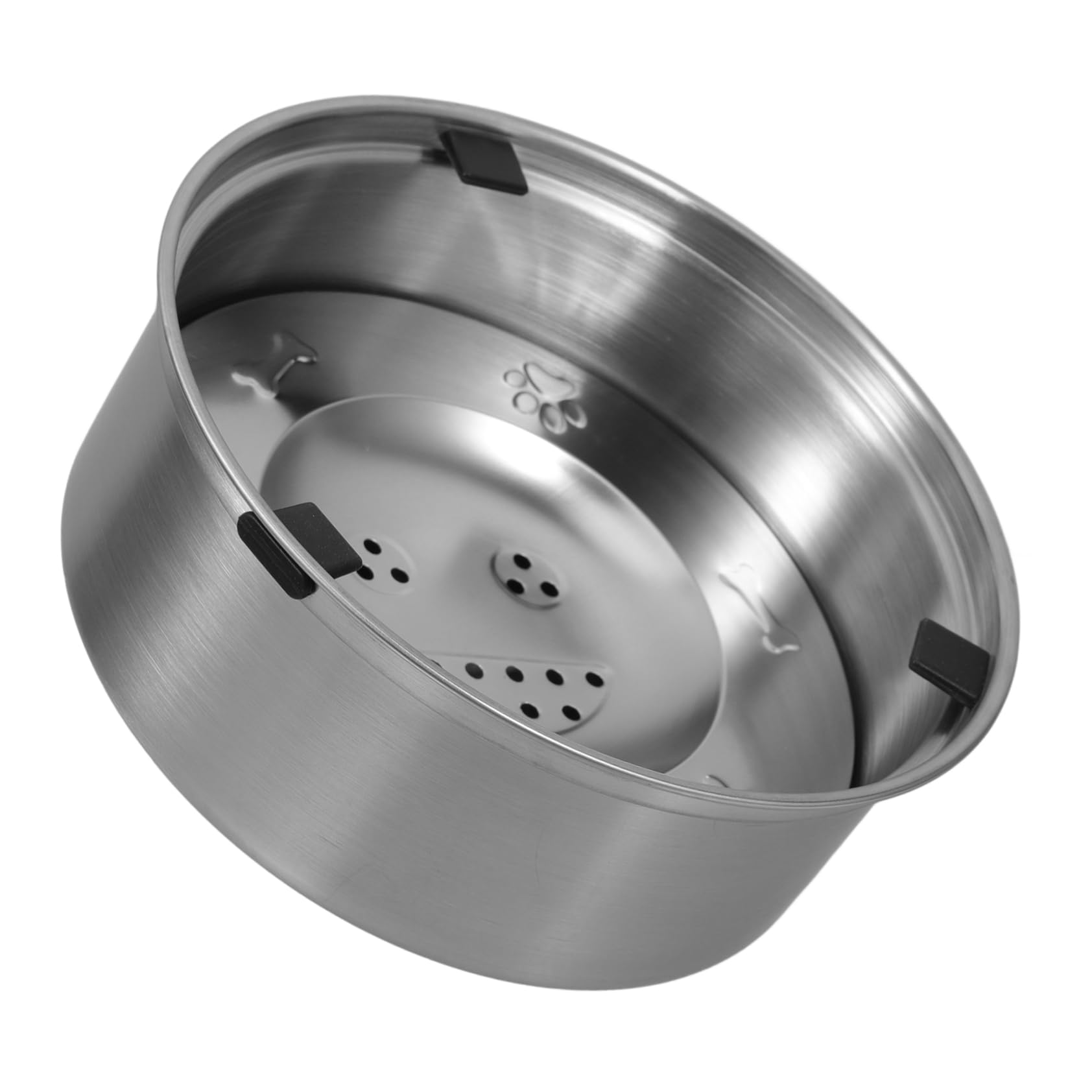 Tropffreier Hunde Wassernapf mit Schwimm Design aus Edelstahl für Hunde | Silber, Rostresistent, Fördert Gesündere Flüssigkeitsaufnahme, Geeignet für Hund und Haustier