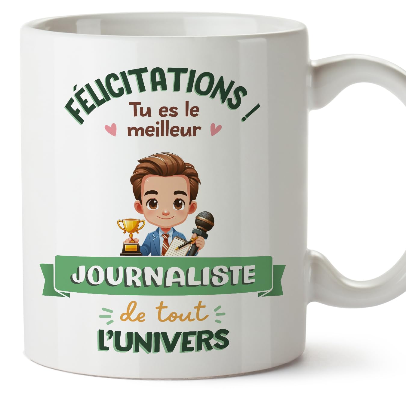 MUGFFINS Journalist Man Mug - in French - Meilleur Univers Trophée - Funny Gift for Colleagues - Ceramic 11oz Mug — image 1