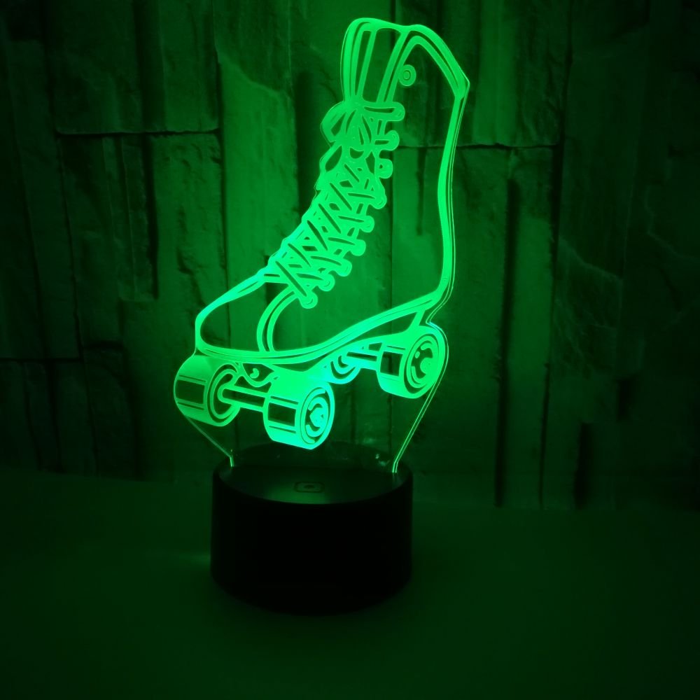 Illusion Optique 3D Bottes Nuit Lampe 16 Couleurs Changeantes Puissance