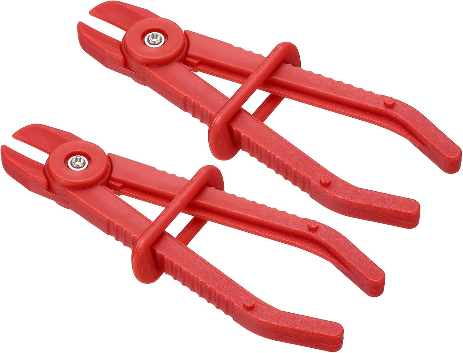 HARFINGTON 2pcs 6 Inch Hose Pinch Pliers, Plastic Hose Locking Pliers Multi-Functional Nylon Clamp Tools for Repairing Coolant Fuel Systems Automotive Repairs, Red