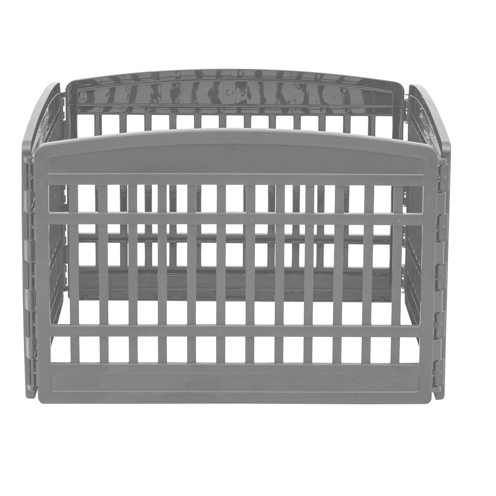 Iris Ohyama, Recinto per Cani da Interno, Plastica, Parco, Per Cucciolo, Gatti, Animali domestici, Interni, Esterni, Gabbia, Cuccia, Canile, A60cm/4 Pannelli/Senza Porta, Grigio, CI-604E