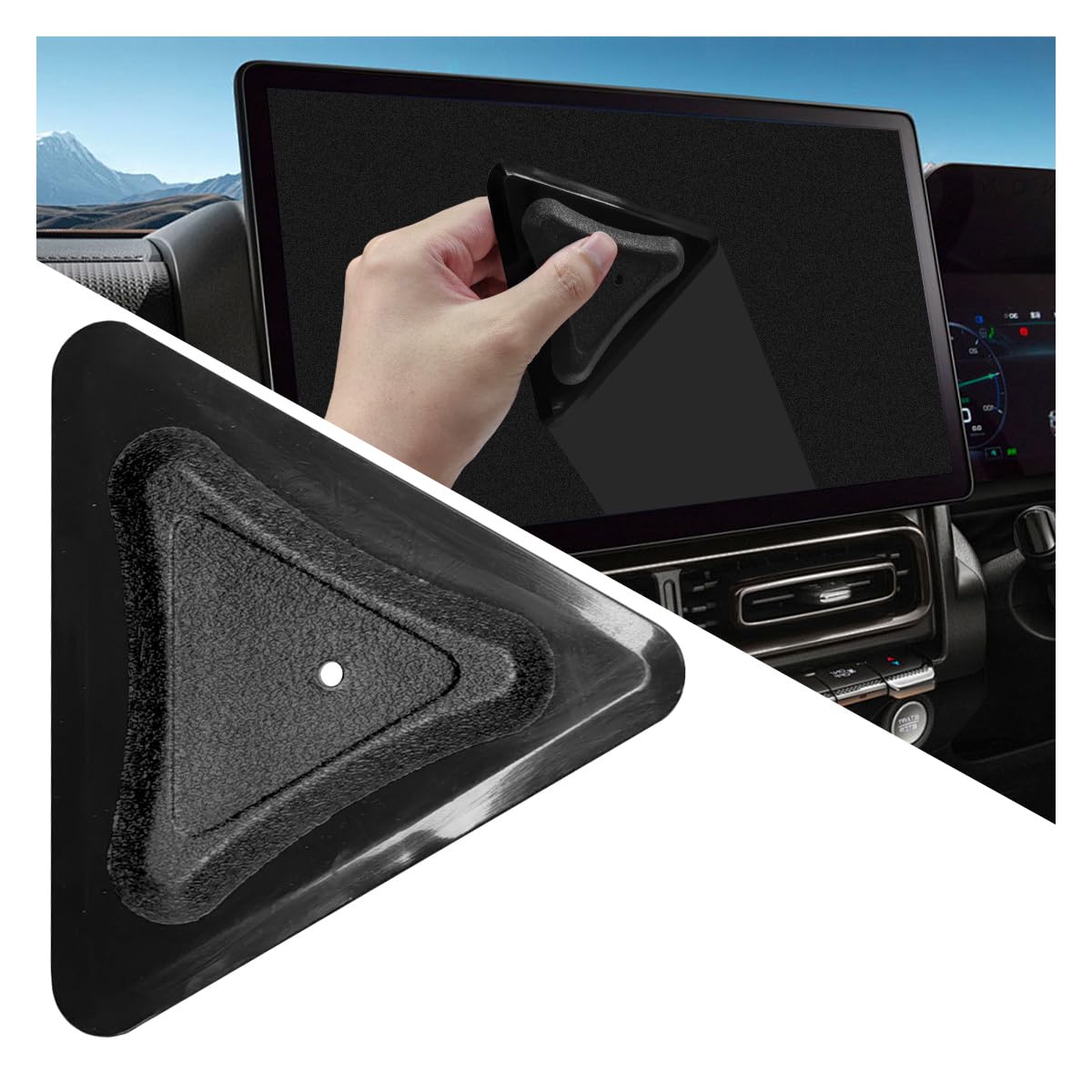 Small Silicone Car Drying Squeegee, 4.5 Inch Car Windshield Water Blade Squeegee, Flexible Water Scraper Cleaning Tool for Automotive Window, Glass, Door, Mirror (Black)