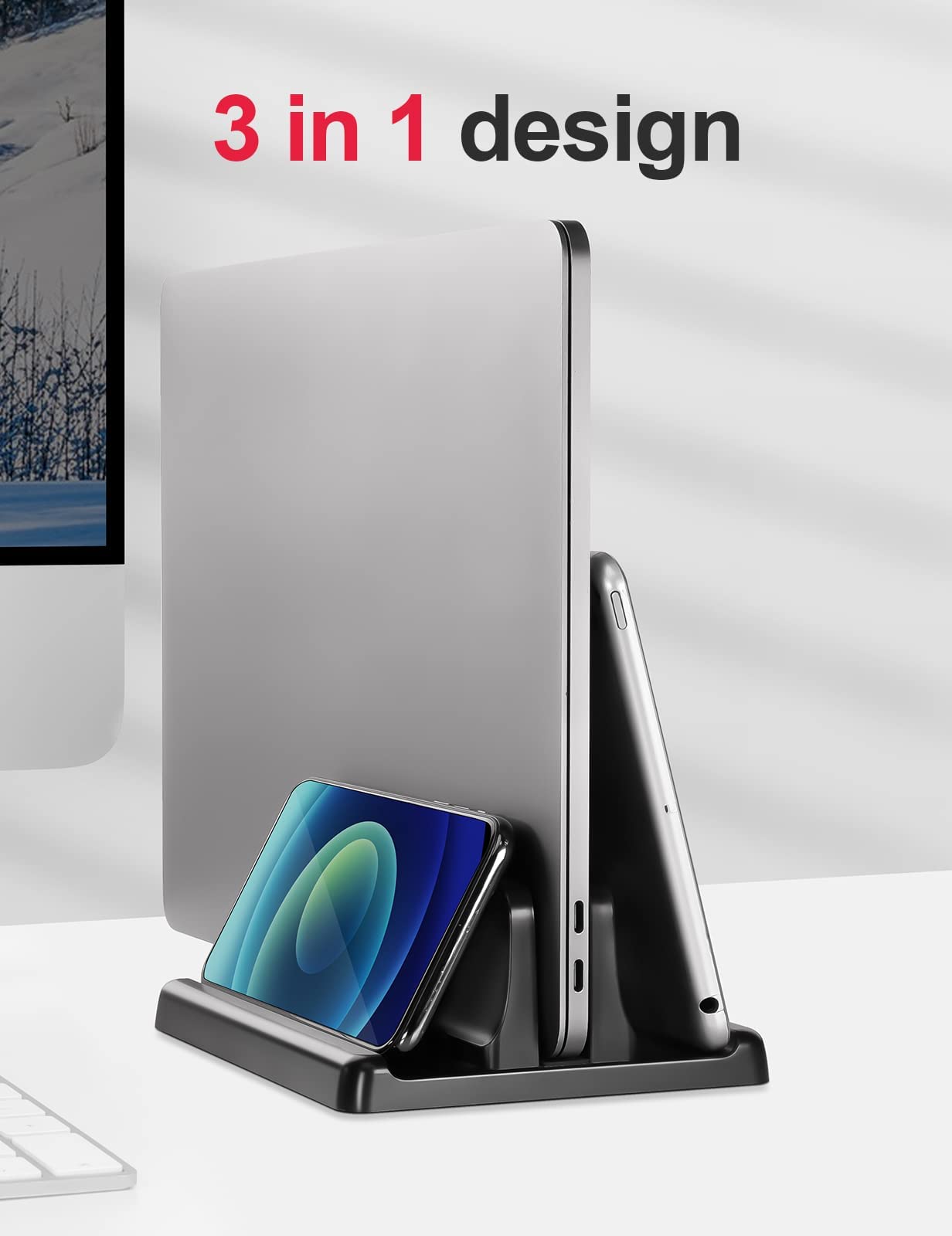 Supporto Verticale Per Laptop Regolabile - Dock Da Tavolo In Alluminio, Compatibile Con Tutti I PC - Foto 9