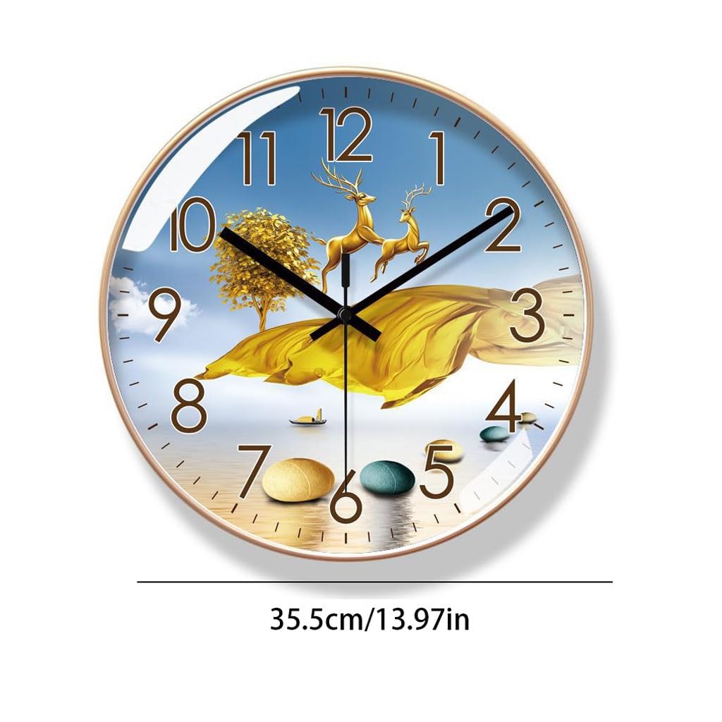 Orologio da parete Orologio da parete al quarzo silenzioso con secondi di spazzata Orologio nordico for la casa, la camera da letto e il soggiorno Reloj De Pared(B)