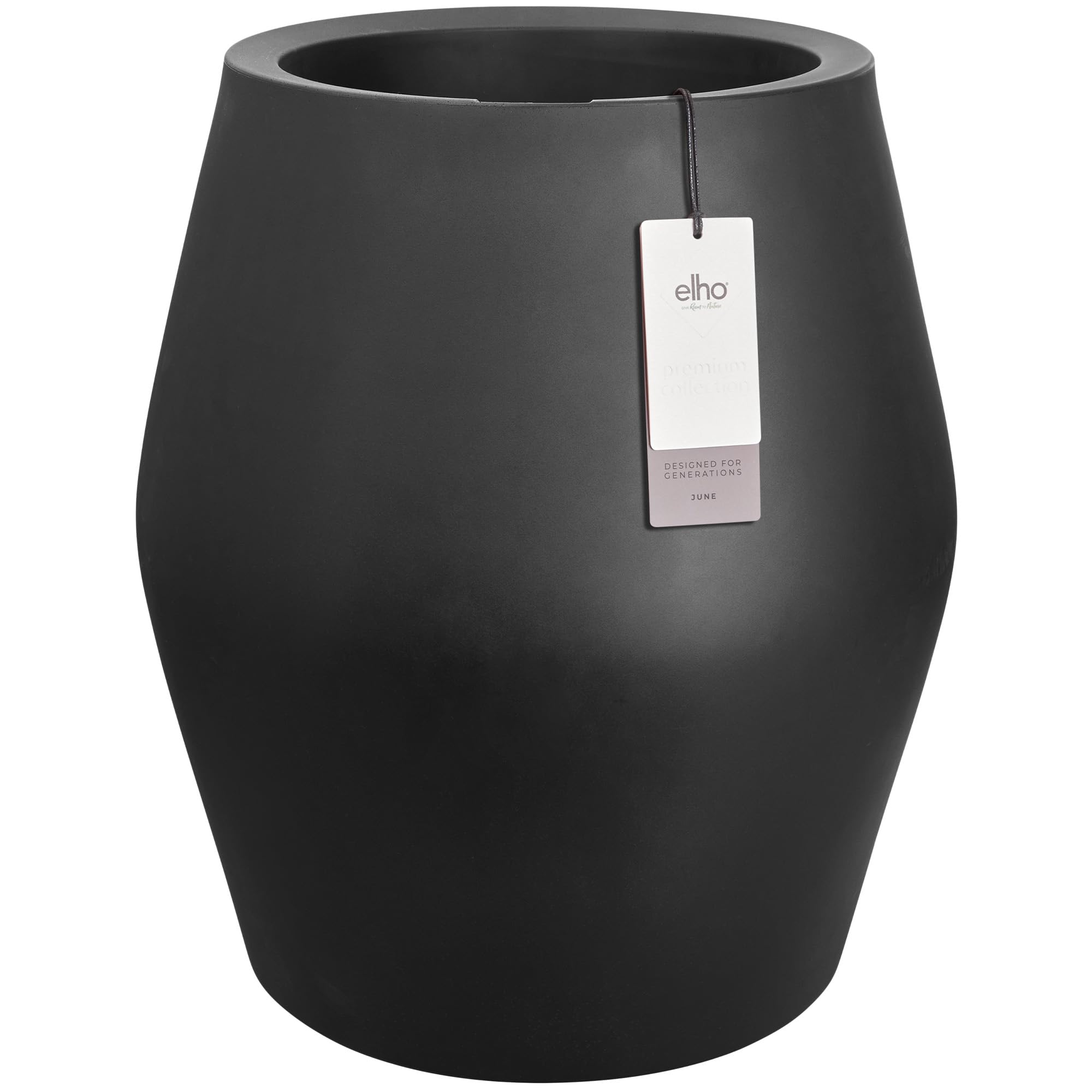 Elho June Split High 46cm Pot de Fleurs - Noir | L 46 x l 46 x H 53.6 cm | Convient à l’intérieur et à l’extérieur | Plastique 100 % recyclé