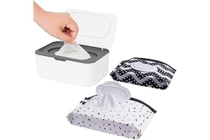 Seposeve Wipe Dispenser Container with 2 Travel Wipe Cases