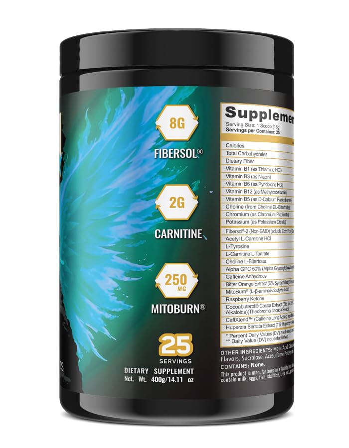 Image of Underground Bio Labs: Panda Burn MAX Enhance Your Strength, Energy, Focus with Dual Source Caffeine (350mg), Alpha GPC, and MitoBurn (Blue Razz Rock Candy)(25 Servings)