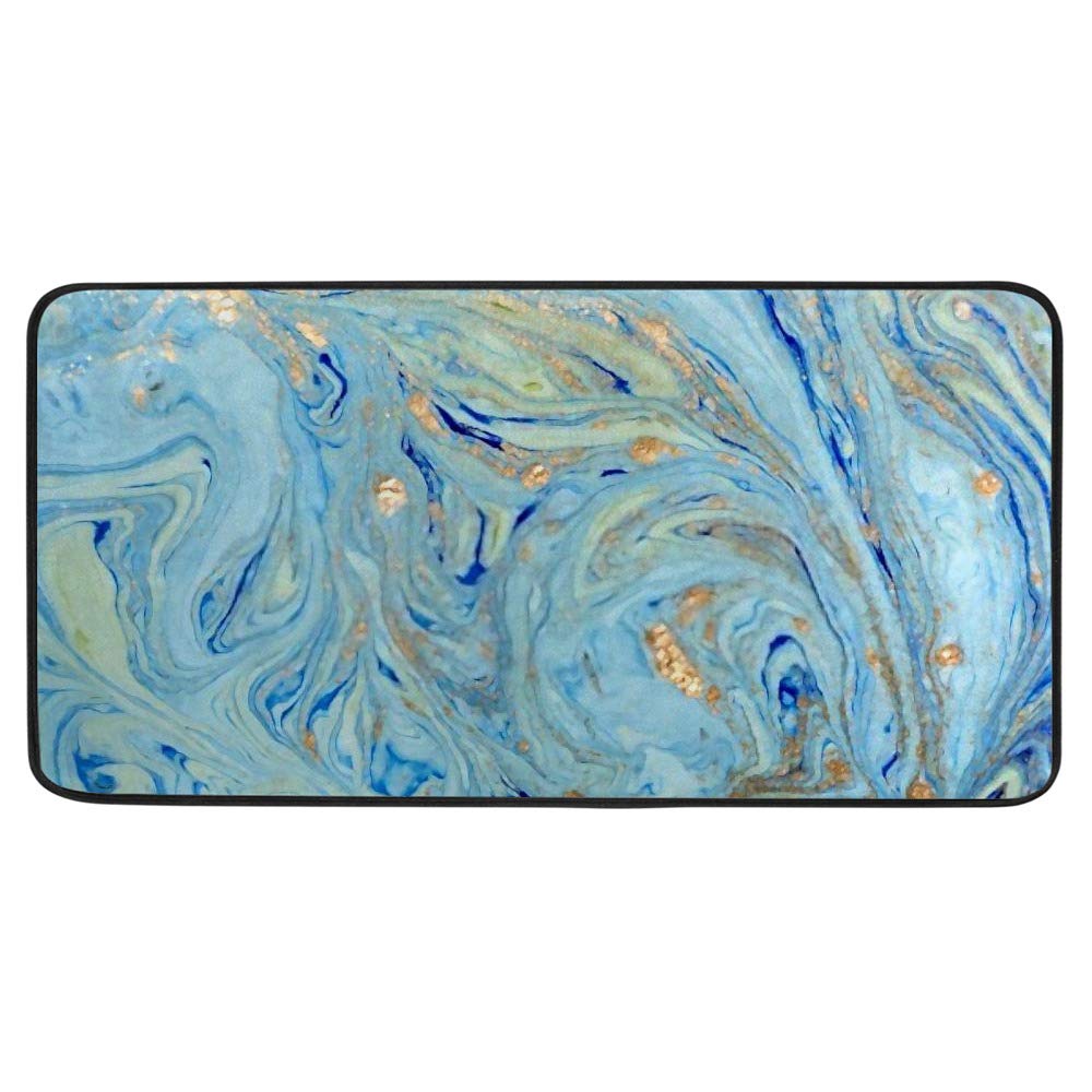 Alfombrilla antideslizante para cocina azul, alfombra alargada de 100 x 20 cm Color1