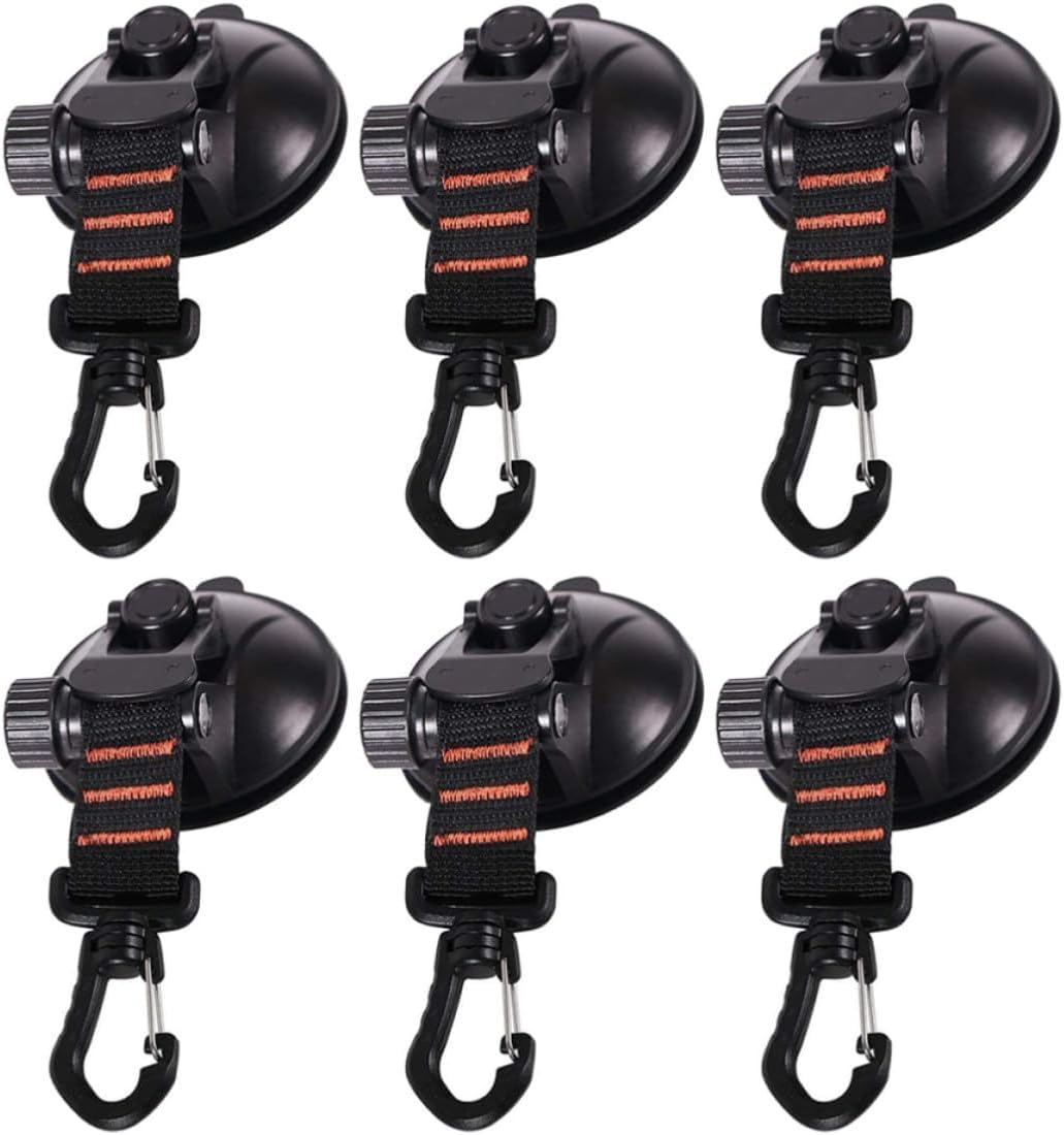 Car Tent No Trace Reusable Suction Cup Hook Abs 6pcs Outdoor Fixing